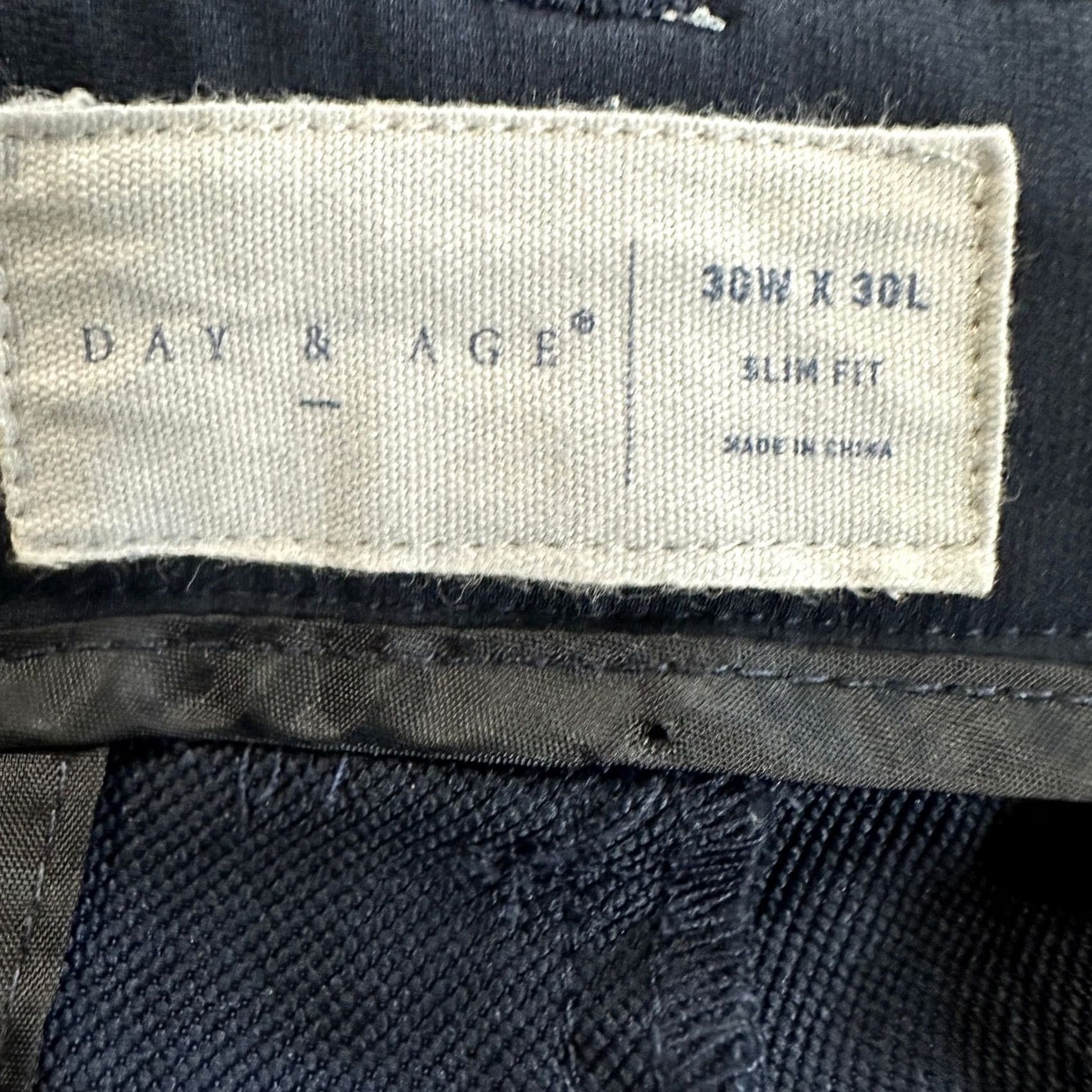 Vintage Day Age Men Performance Chino Pants 30X30 Slim Fit Stretch Navy Blue Pocket Size US 30 / EU 46 - 3 Thumbnail