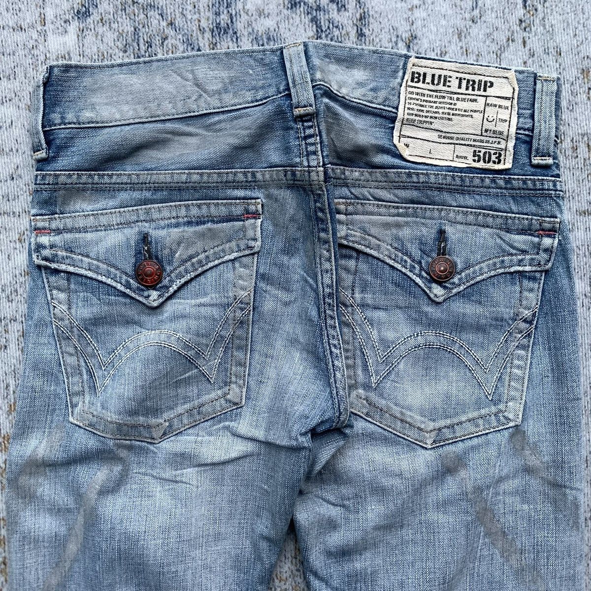 Japanese Brand × Vintage Rare Japanese Brand Edwin Blue Wash Distressed Flared Jeans Size US 30 / EU 46 - 6 Thumbnail