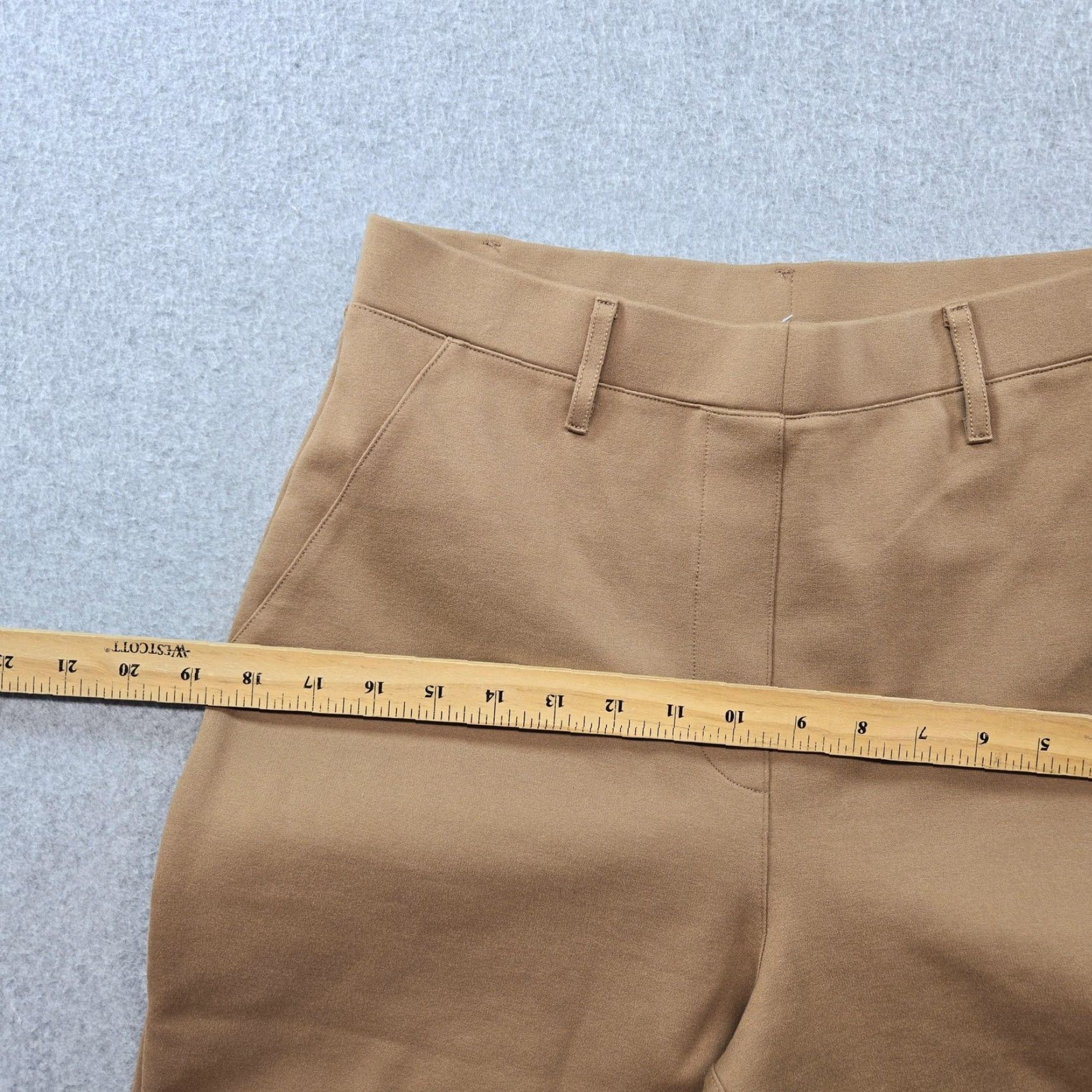 Quince Quince Pants Womens M Beige Dress Pants Straight Knit Pull On Stretch Comfort Size 32" / US 10 / IT 46 - 4 Thumbnail