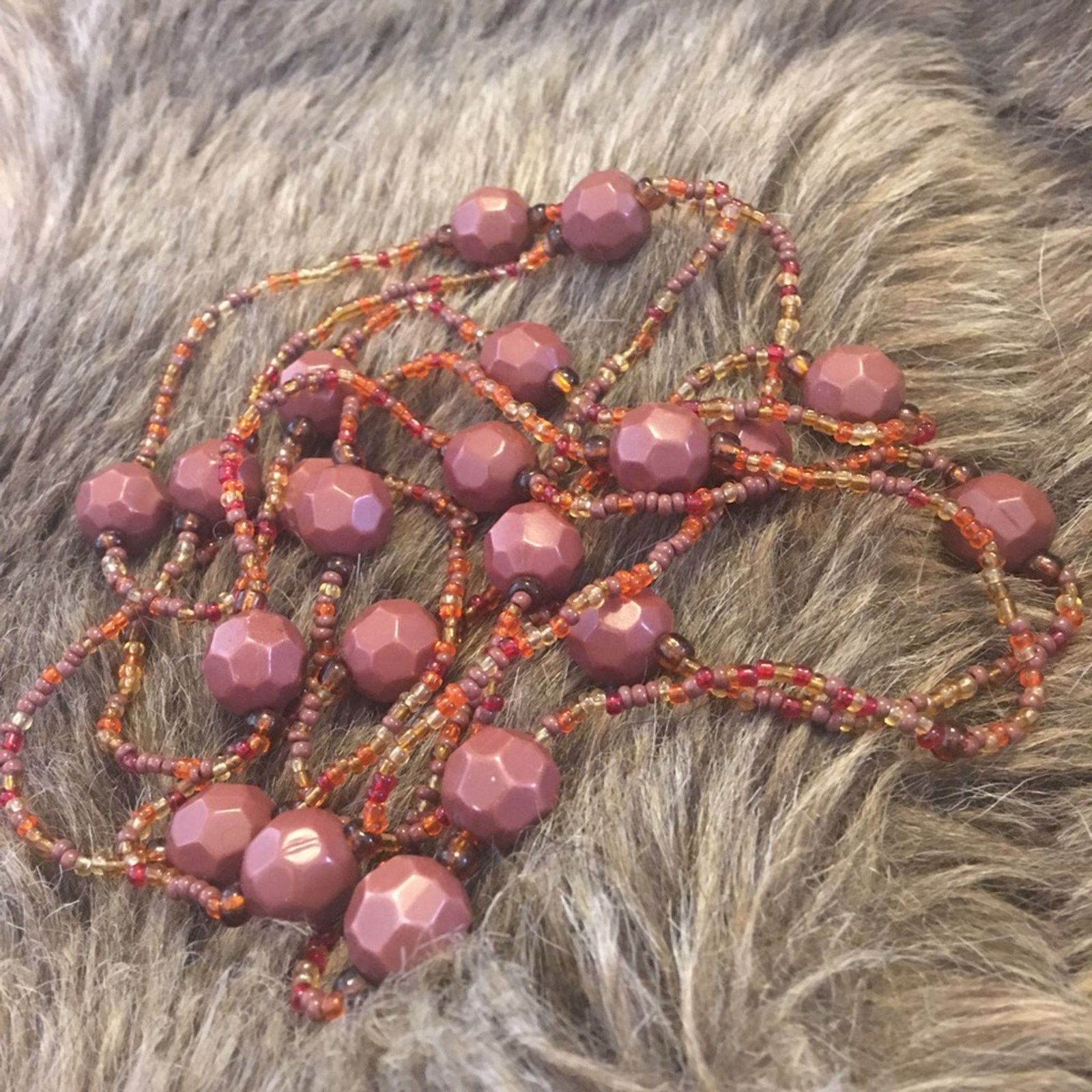 Vintage Vintage faceted bead seed bead long necklace Size ONE SIZE - 8 Thumbnail