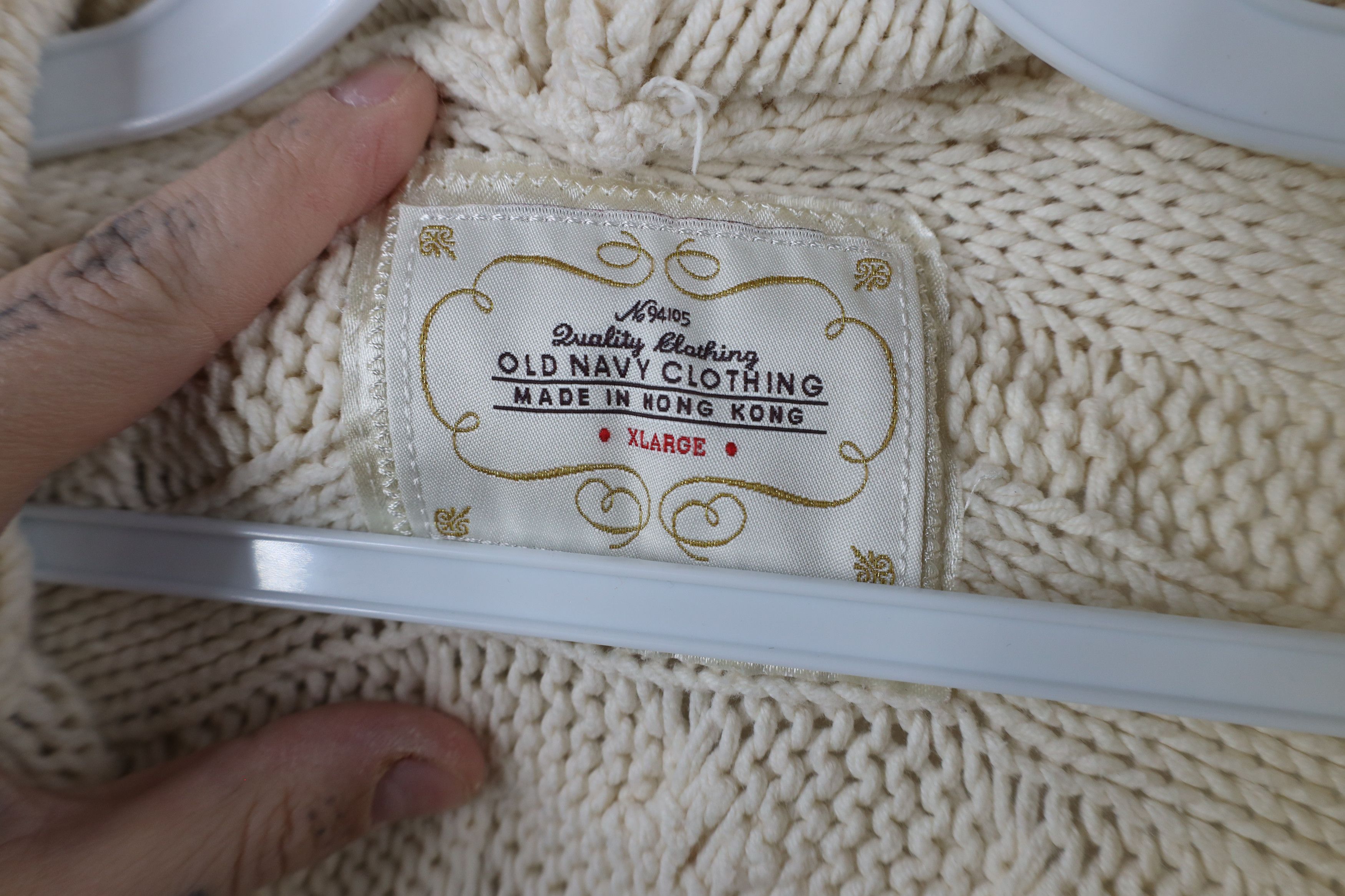 Old Navy × Vintage Vintage Y2K Babyoll Toggle Button Cable Knit Hoodie Sweater Size XL / US 12-14 / IT 48-50 - 5 Thumbnail