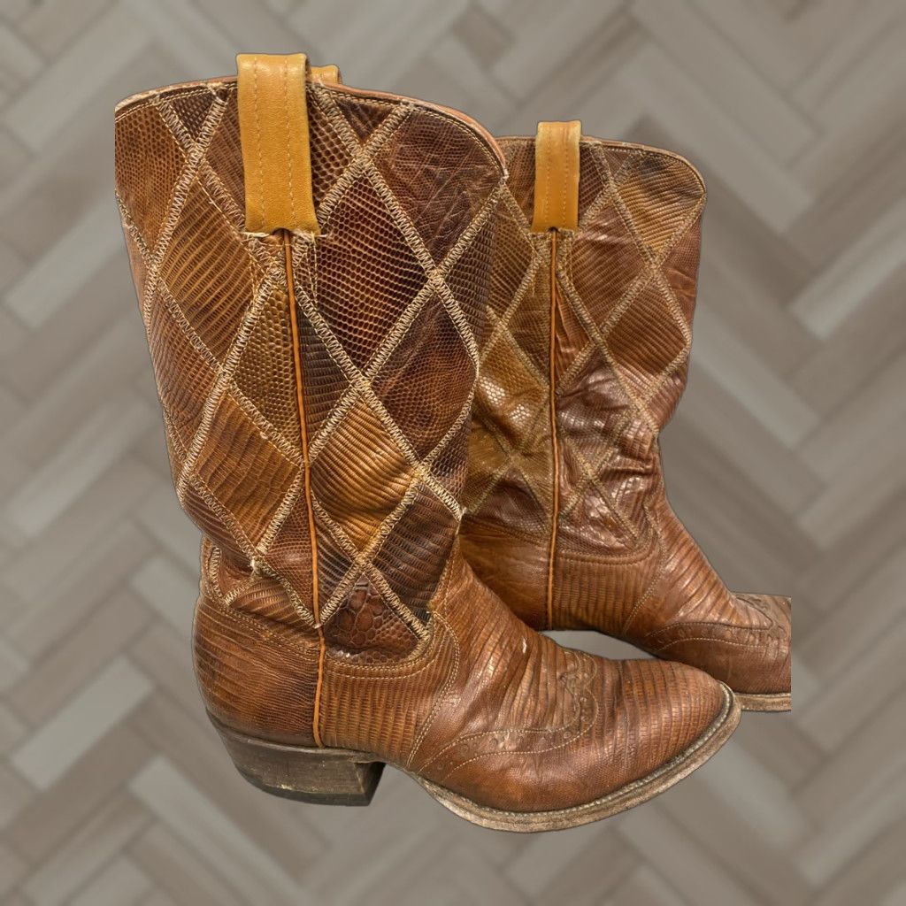 Vintage VINTAGE Laramie Cowboy Boots Men Size 9 Brown Leather Western 80s Patchwork Size US 9 / EU 42 - 1 Thumbnail