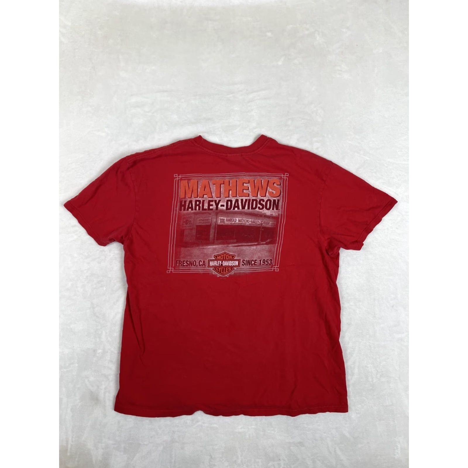 Harley Davidson VINTAGE Harley-Davidson T-Shirt Fresno California Red 2XL Men Crew Neck Short Sleeve Logo 90s Biker California Shirt Size US XXL / EU 58 / 5 - 7 Thumbnail