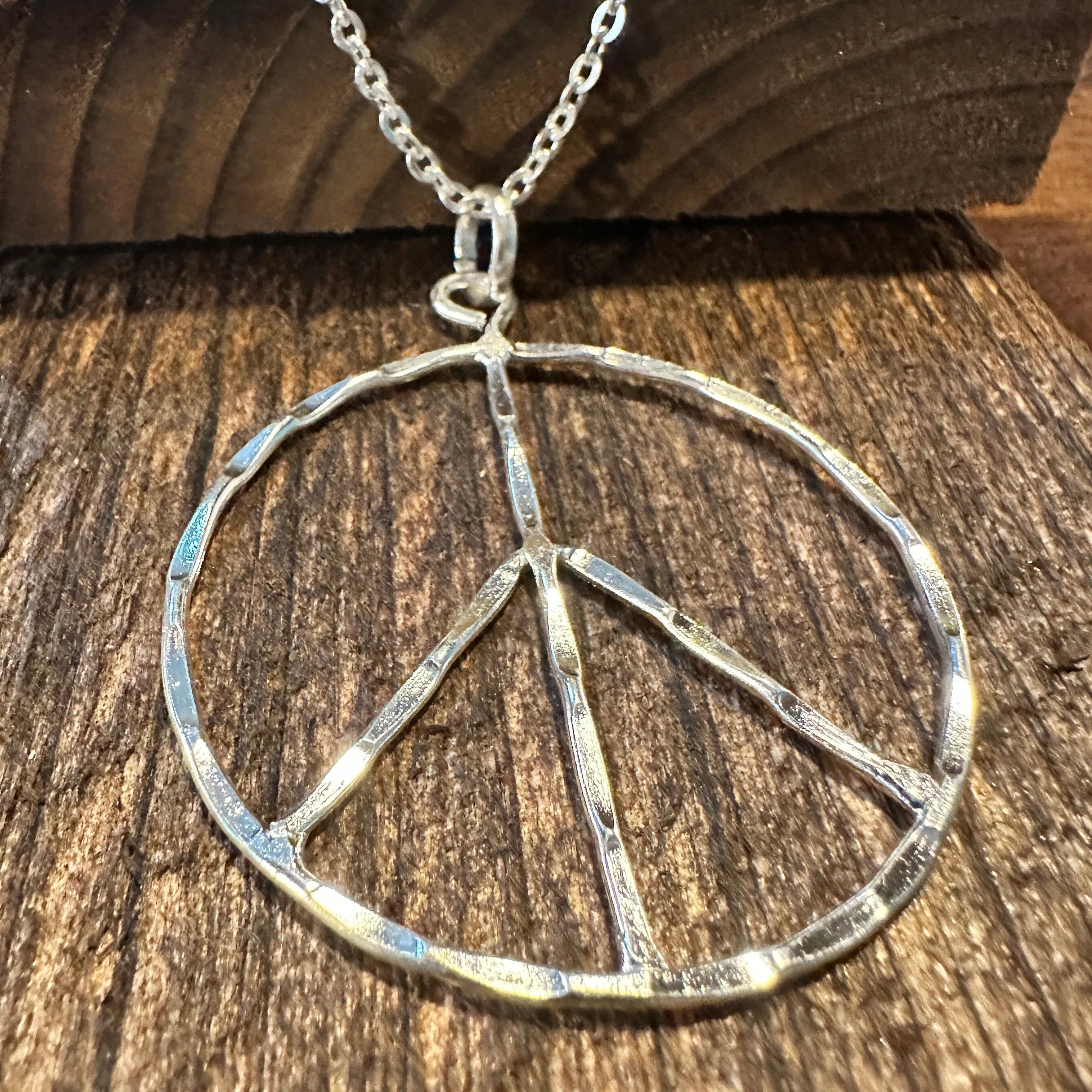 Other Handmade Artesian Hippie Silver Plated Peace Sign Necklace C Size ONE SIZE - 8 Thumbnail