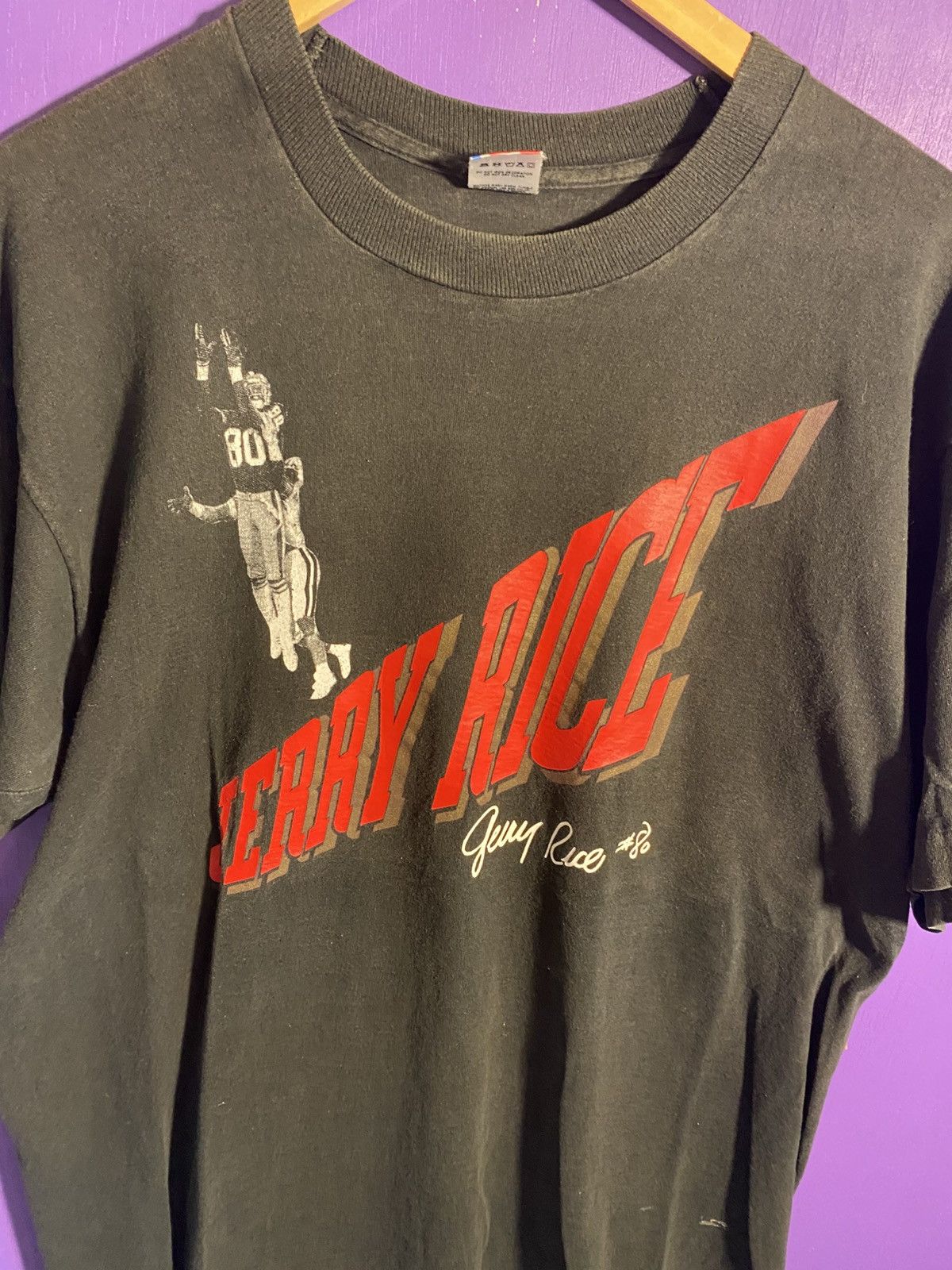 NFL Vintage 90s 49ers Jerry rice player t-shirt Size US XL / EU 56 / 4 - 3 Thumbnail