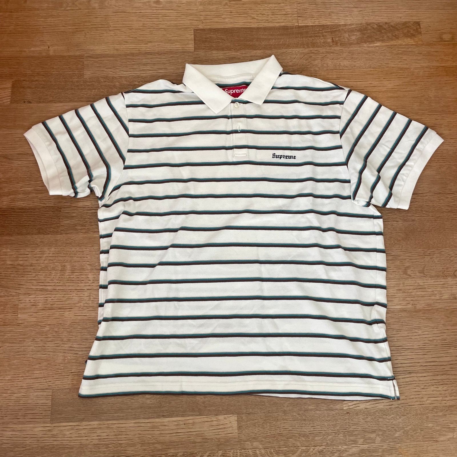 Supreme Washed Stripe Polo | Grailed