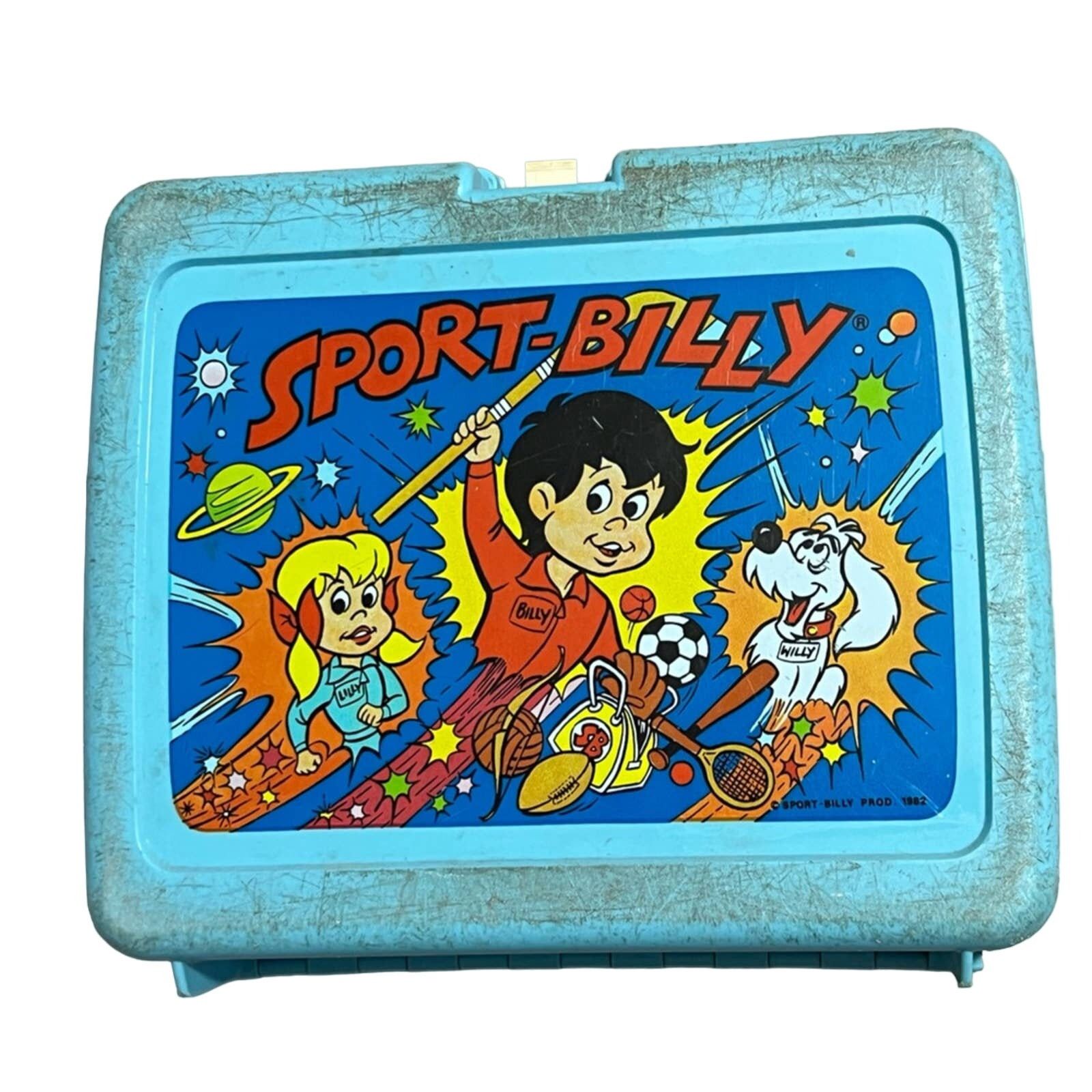 Vintage Vintage Sport Billy Plastic Lunch Box w/ Thermos - 1982 Peyo Size ONE SIZE - 1 Thumbnail