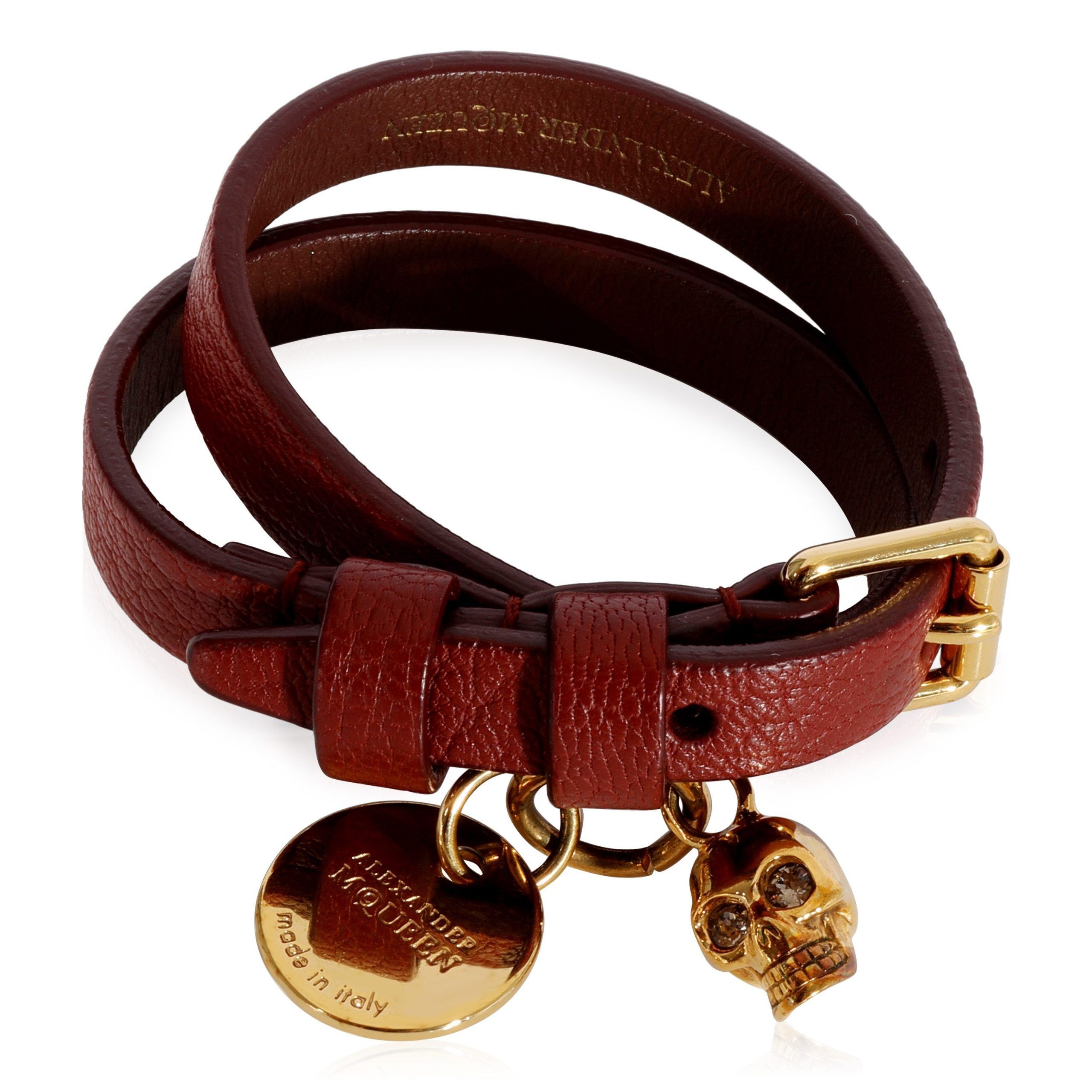 image of Alexander Mcqueen Double Wrap Gold Tone Bracelet, Women's