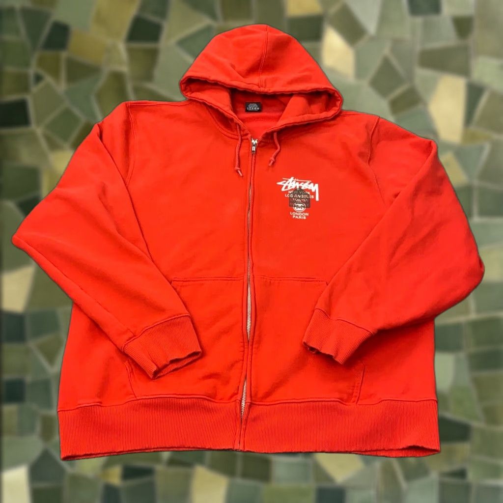 VINTAGE Stussy X Dover Street Market DSM World Tour Zip Hoodie