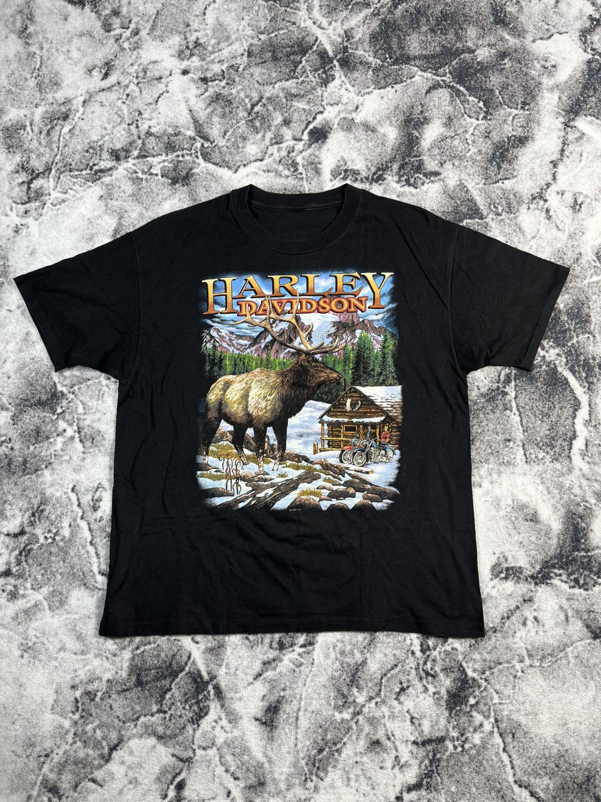 Harley Davidson Vintage 1995 Harley Davidson Elk Nature Graphic Tee Size US XL / EU 56 / 4 - 1 Thumbnail