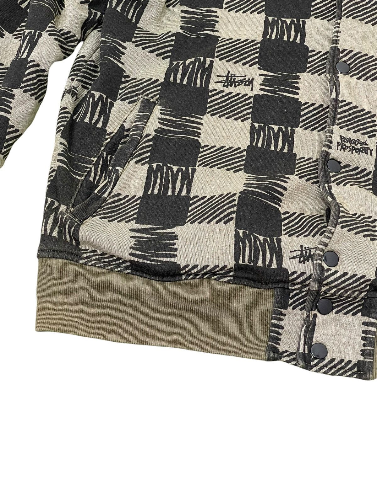 Japanese Brand Y2K Stussy Checker Varsity Jacket Sweatshirt 5🟩9 Size US L / EU 52-54 / 3 - 6 Thumbnail