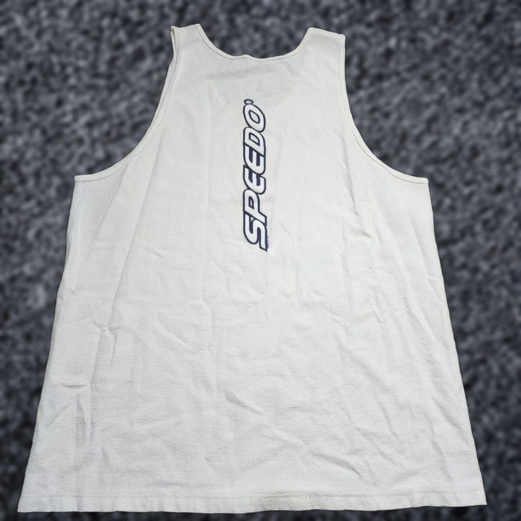 Speedo VINTAGE Speedo Mens XL T-Shirt Sleeveless Cotton Logo 90s Sports Double-Sided Summer Size US XL / EU 56 / 4 - 1 Thumbnail