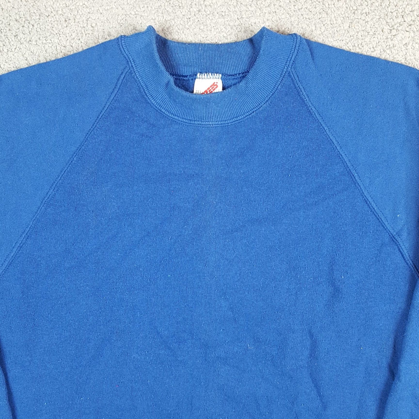 Jerzees Vintage Jerzees Sweatshirt Raglan Sleeve Crewneck Pullover 80s Royal Blue Size L Women Grunge 90s College Athletic solid blue Size L / US 10 / IT 46 - 2 Thumbnail