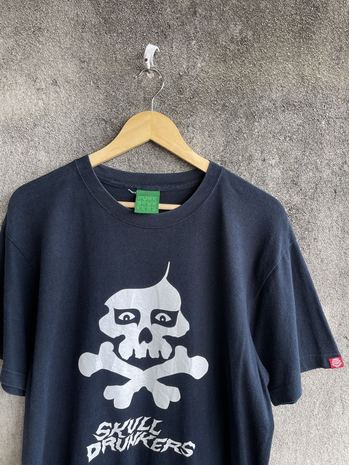 Last Drop🔥Vtg Japanese PUNK DRUNKERS Skullshit Hardliner Tee