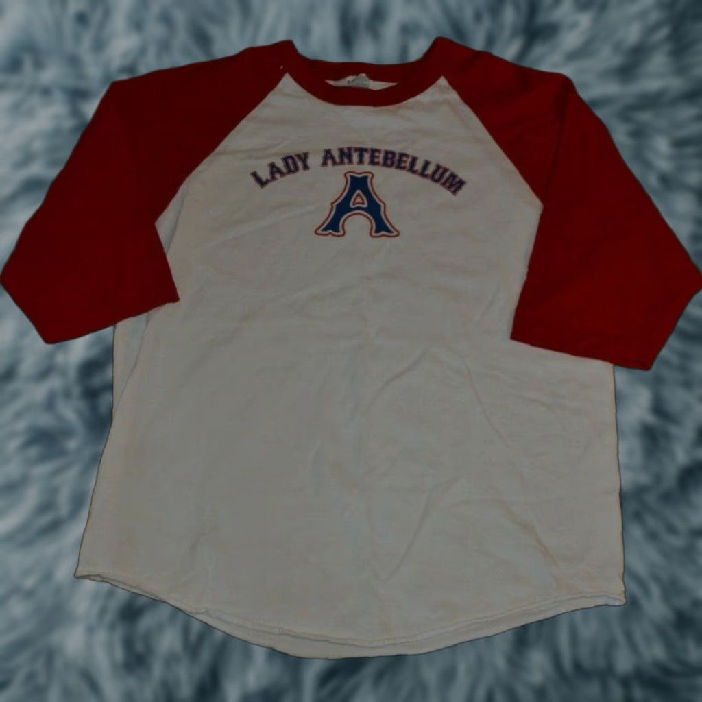 Etro VINTAGE Lady Antebellum Raglan Jersey Concert Tour T Shirt XL White 3/4 Sleeve Graphic Tee Mens XL Size US XL / EU 56 / 4 - 1 Thumbnail