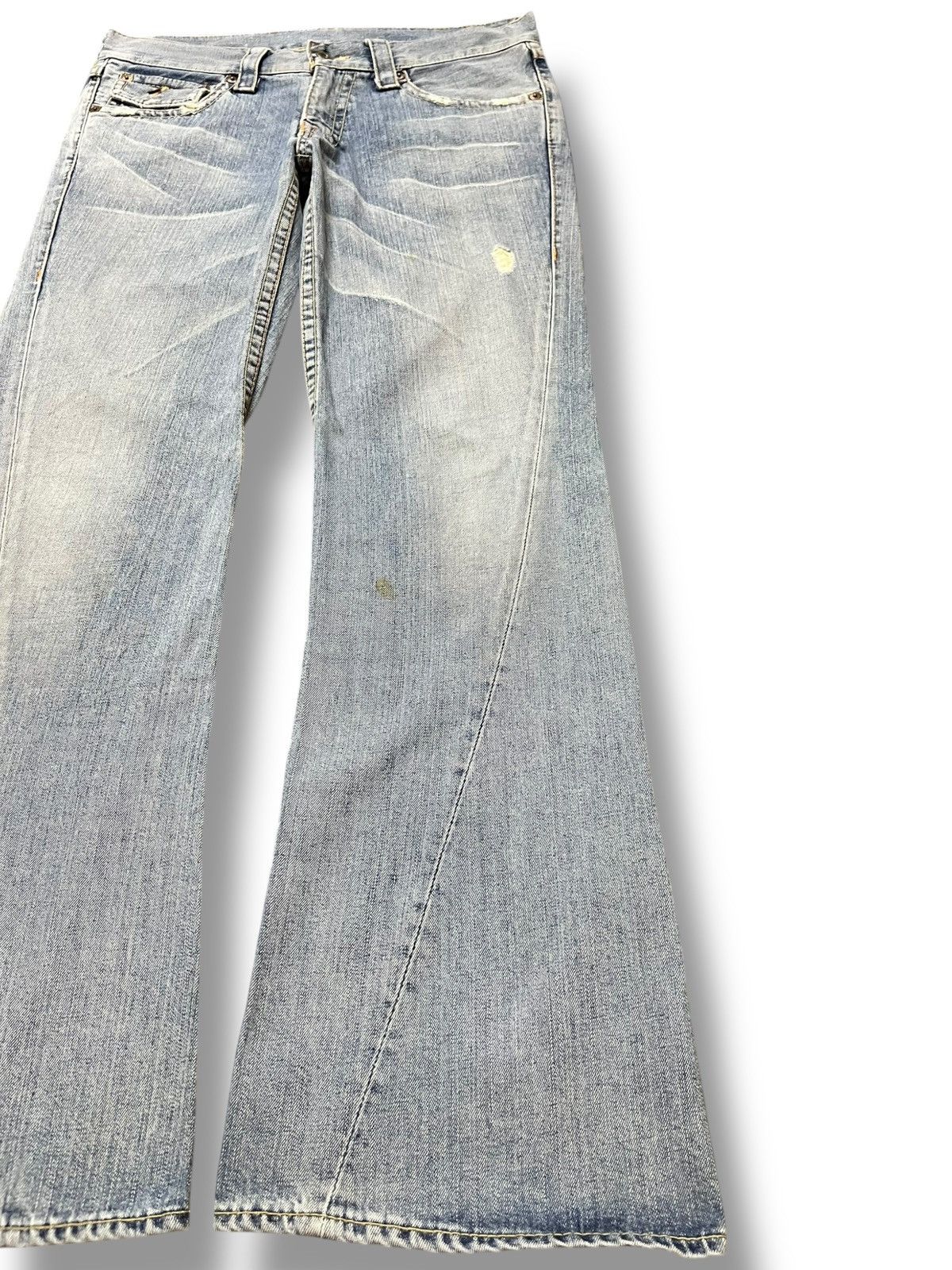Japanese Brand Vintage Japanese Brand Flare Non-Alignment Faded Denim Size US 35 - 4 Thumbnail
