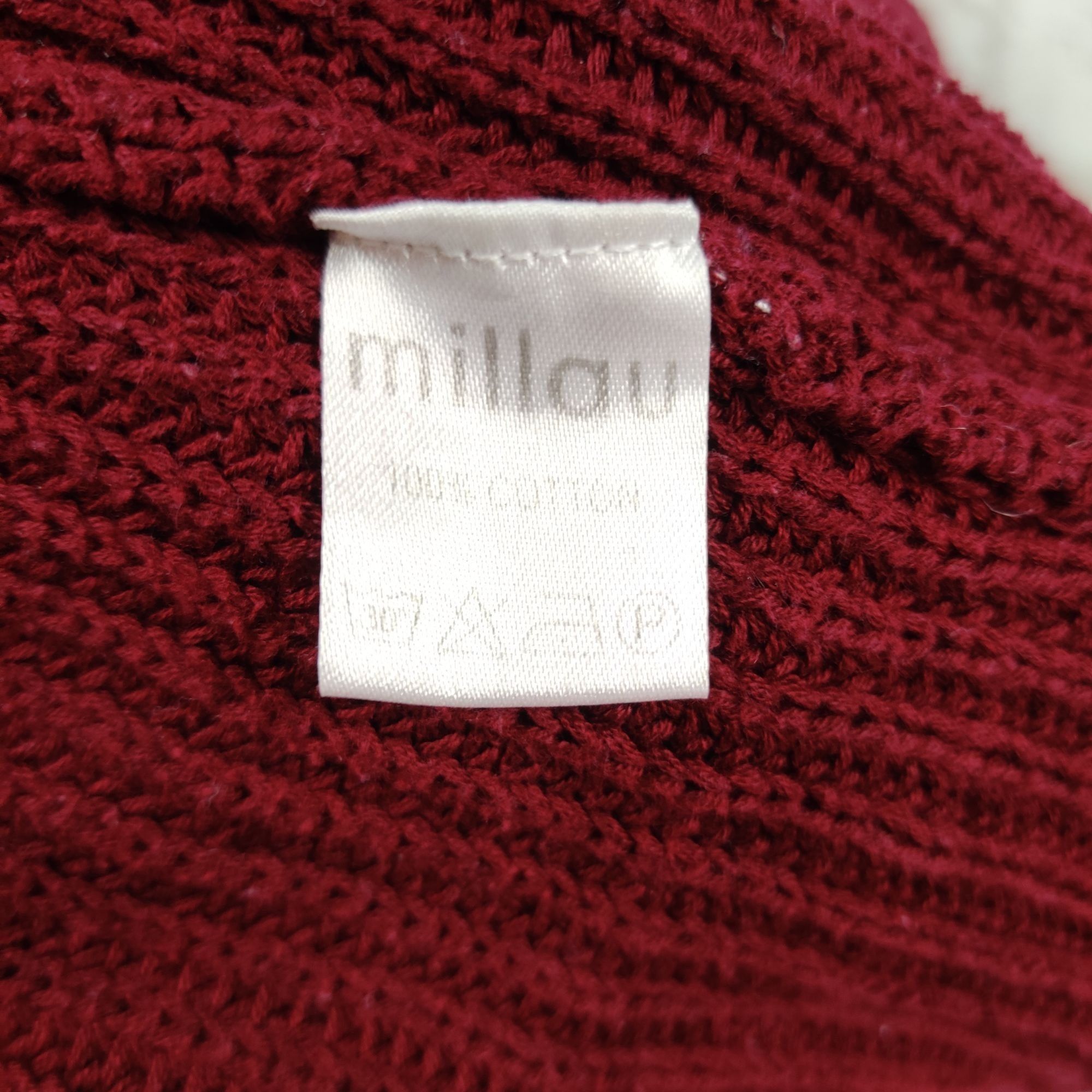 Other Millau Womens Crop Sweater M Burgundy Pullover Chunky Knit L Size M / US 6-8 / IT 42-44 - 6 Thumbnail