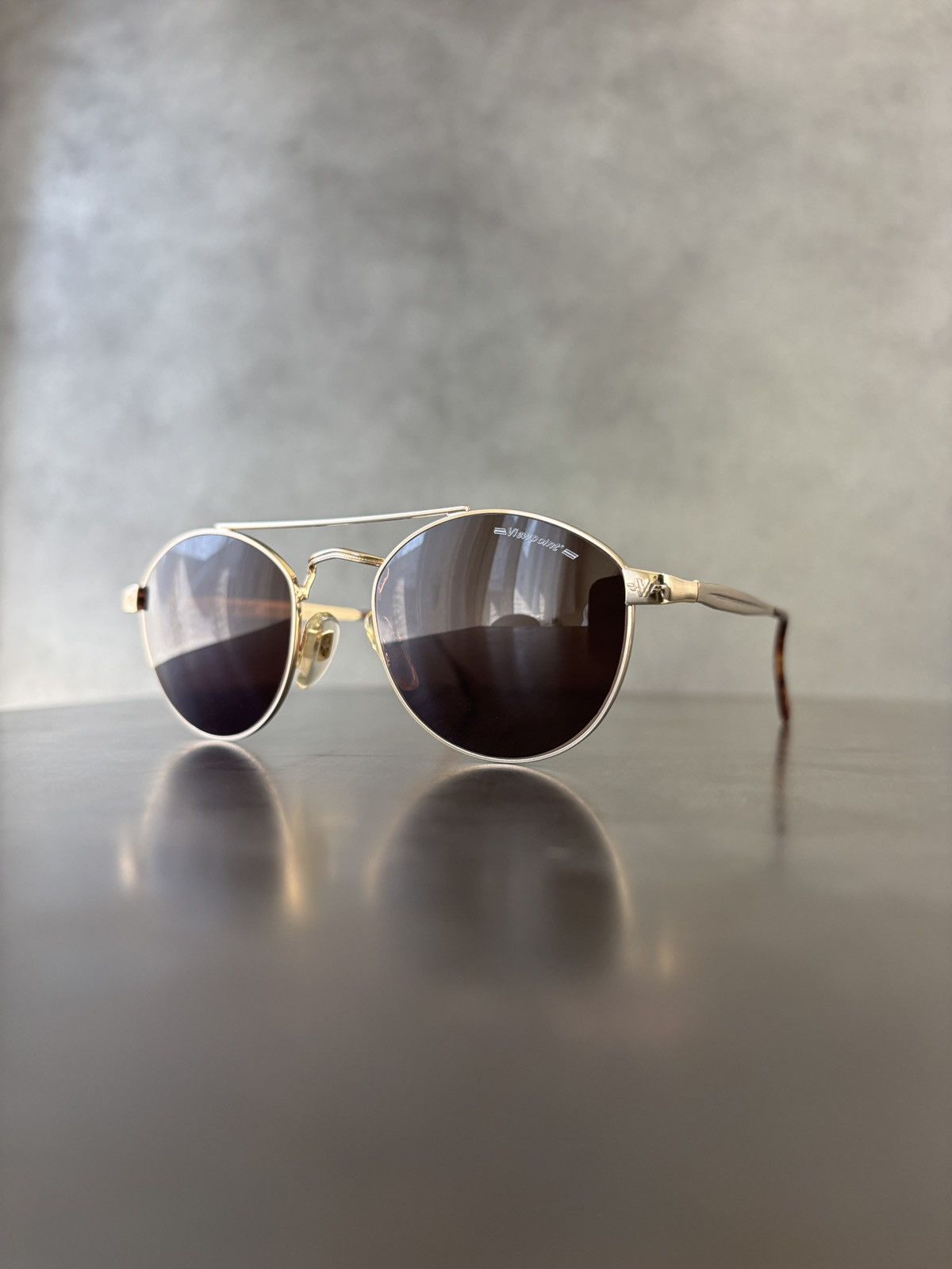 Vintage 1990s Vintage Sunglasses Made in Italy Metal Giorgio Armani Size ONE SIZE - 1 Thumbnail