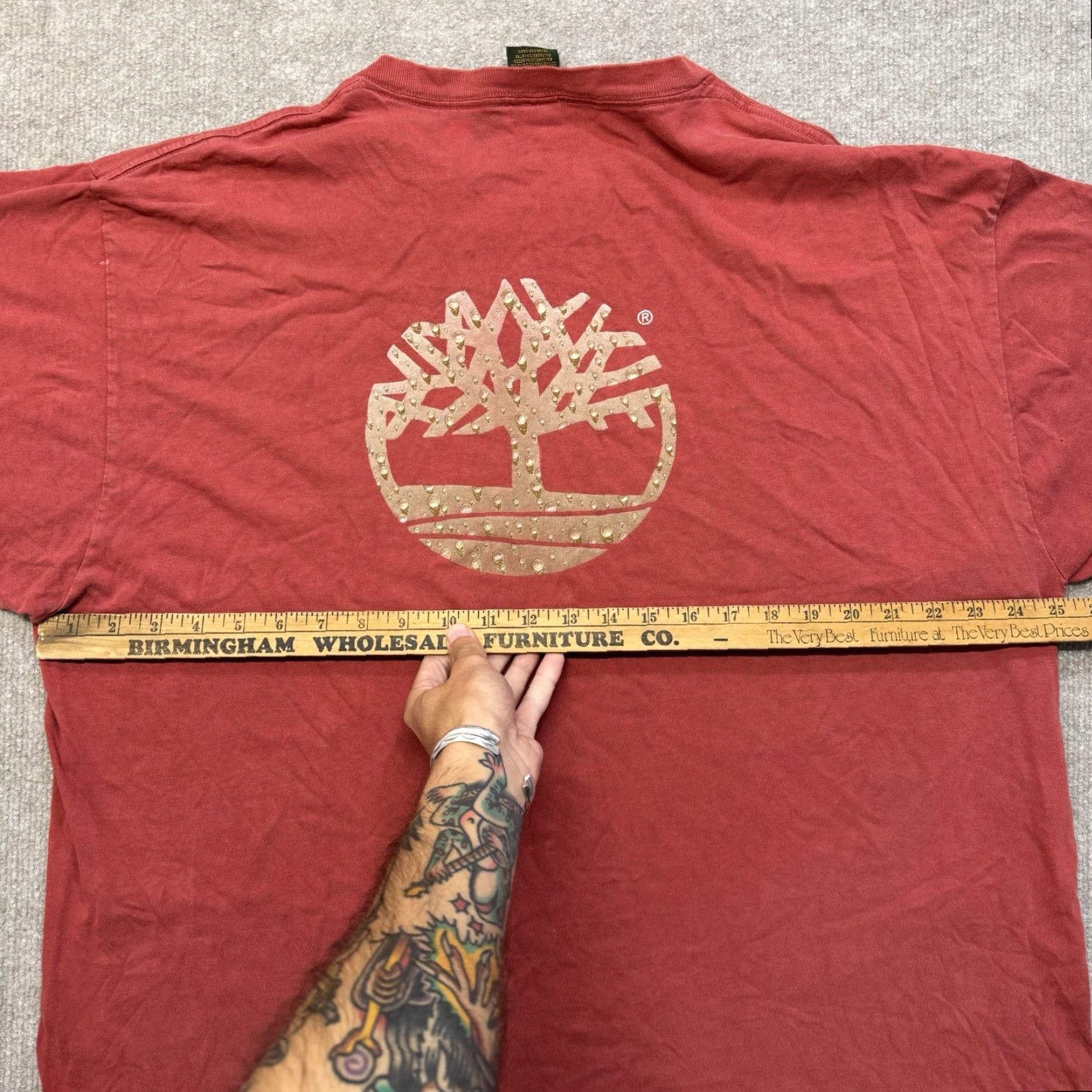 Timberland VINTAGE Timberland Weather Gear Mens T Shirt XL Rust Red Wet Logo USA MADE Shirt XL Red Timberland Logo 90s Mens Size US XL / EU 56 / 4 - 4 Thumbnail