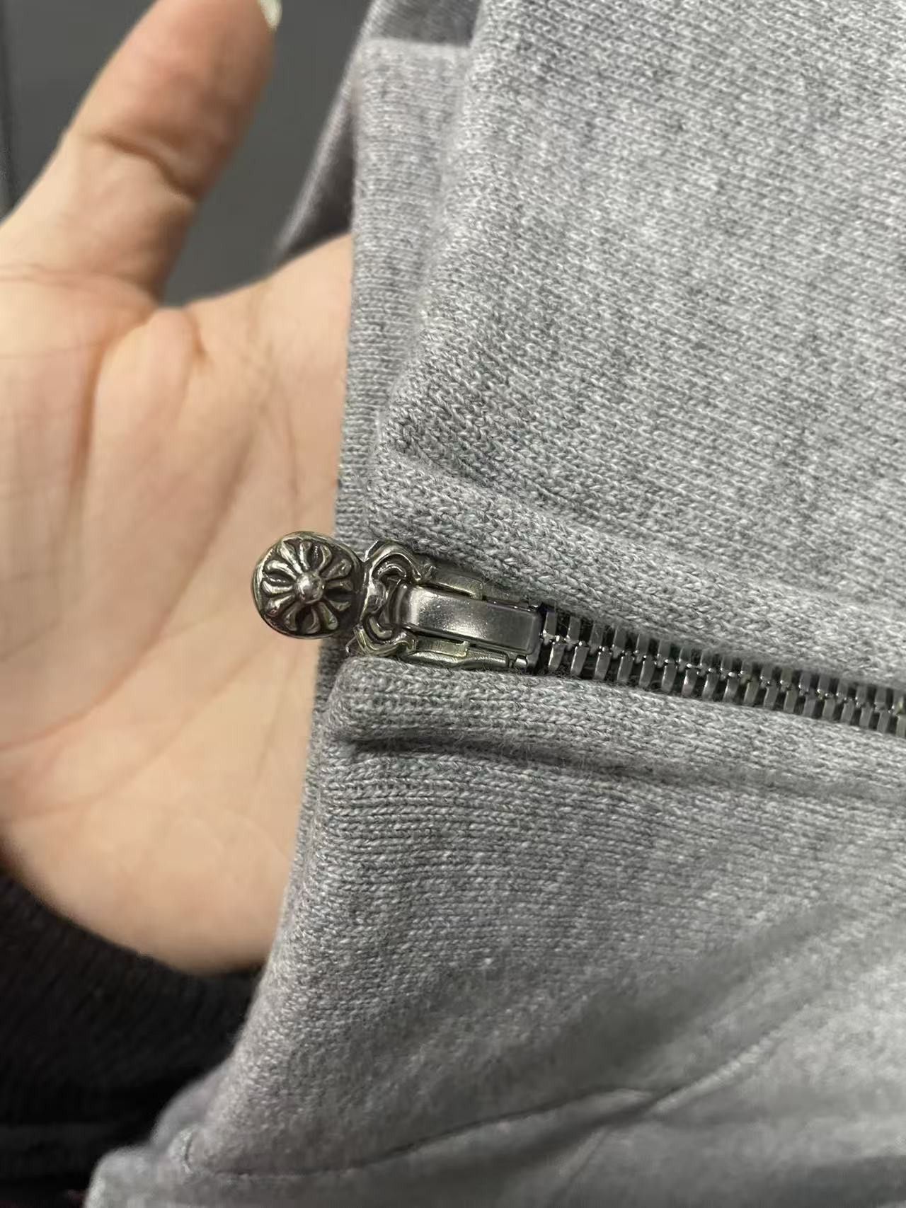 Chrome Hearts Chrome Hearts Triple Cross Gray Zip Up Hoodie Size M / US 6-8 / IT 42-44 - 4 Thumbnail
