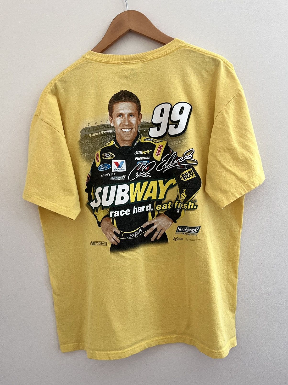 Chase Authentics × Vintage Vintage 00’s Carl Edwards #99 Nascar Racing T-Shirt Size US XL / EU 56 / 4 - 6 Thumbnail