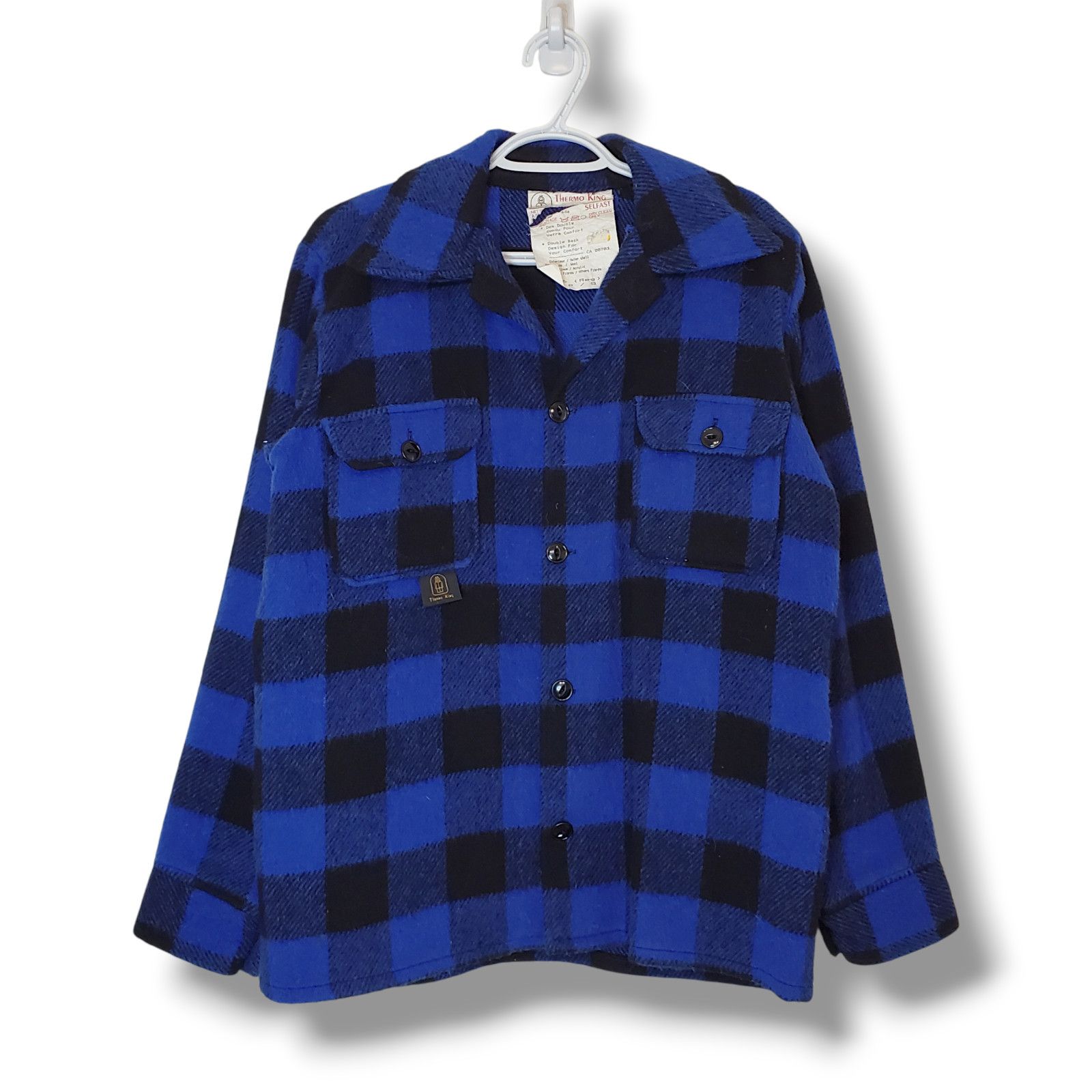 Vintage Vintage 80s Thermo King Wool Plaid Shacket Blue Size S Size US S / EU 44-46 / 1 - 1 Thumbnail