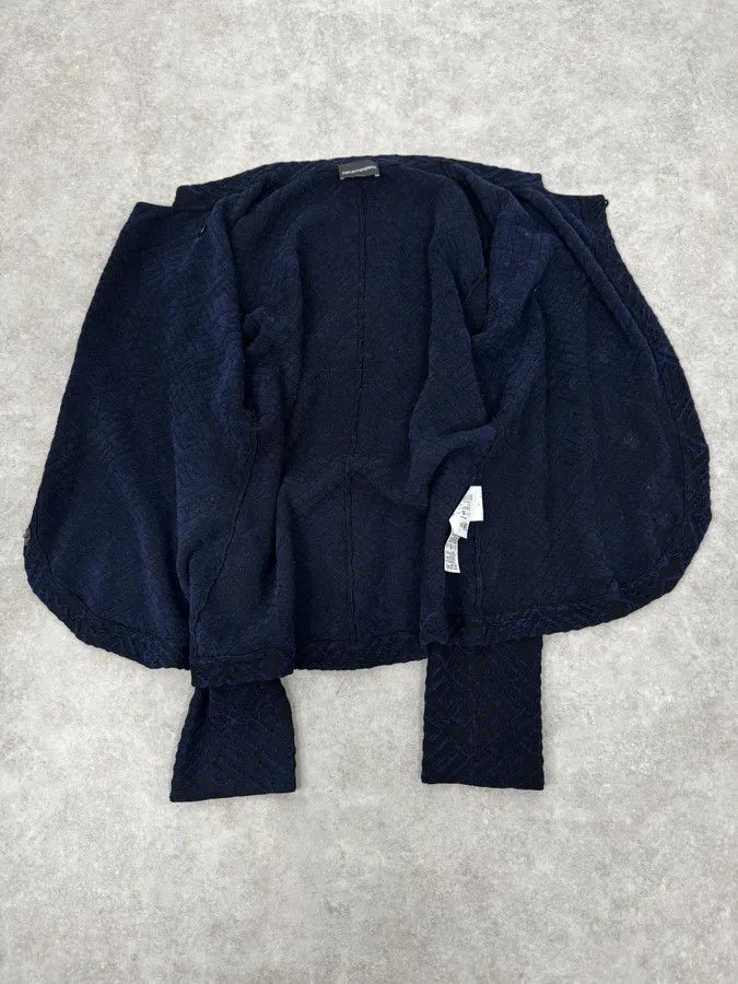 Emporio Armani SS2023 Emporio Armani Asymmetrical Navy Textured Jacket Size XS / US 0-2 / IT 36-38 - 7 Thumbnail