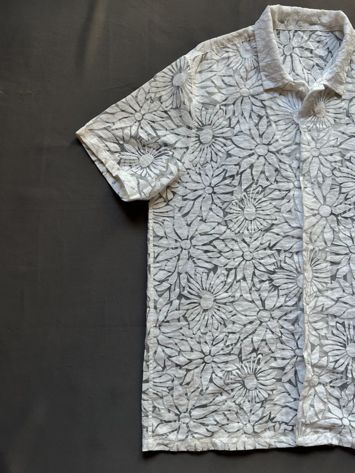 Other Topman Hawaiian White Floral Short Sleeve Shirt Button Up Size US XL / EU 56 / 4 - 7 Thumbnail