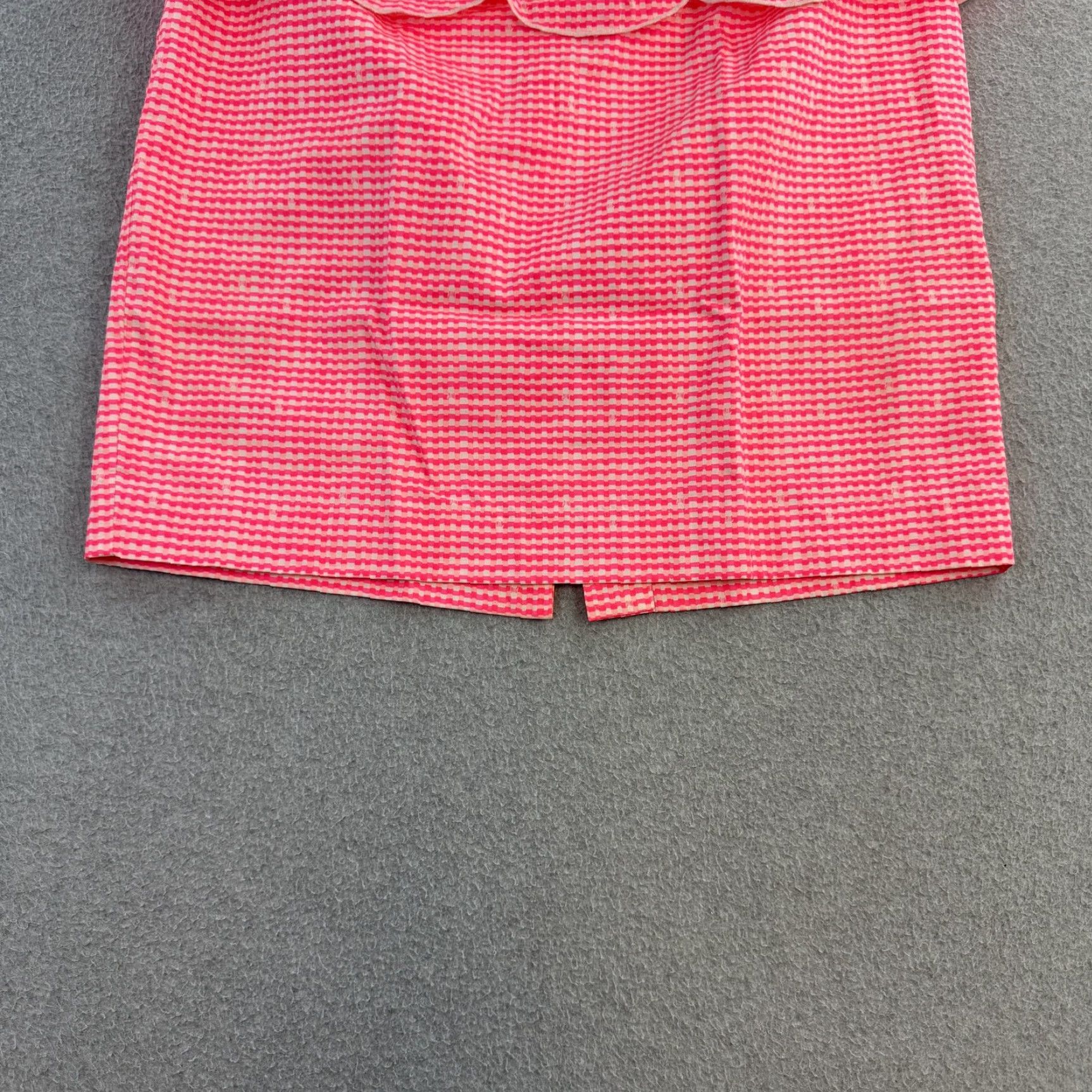 Lilly Pulitzer Lilly Pulitzer Skirt Womens 12 Pink White Scallop Peplum Ruffle Mini Preppy Skirt Color Pink Pattern Check? Size 34" / US 12 / IT 48 - 4 Thumbnail