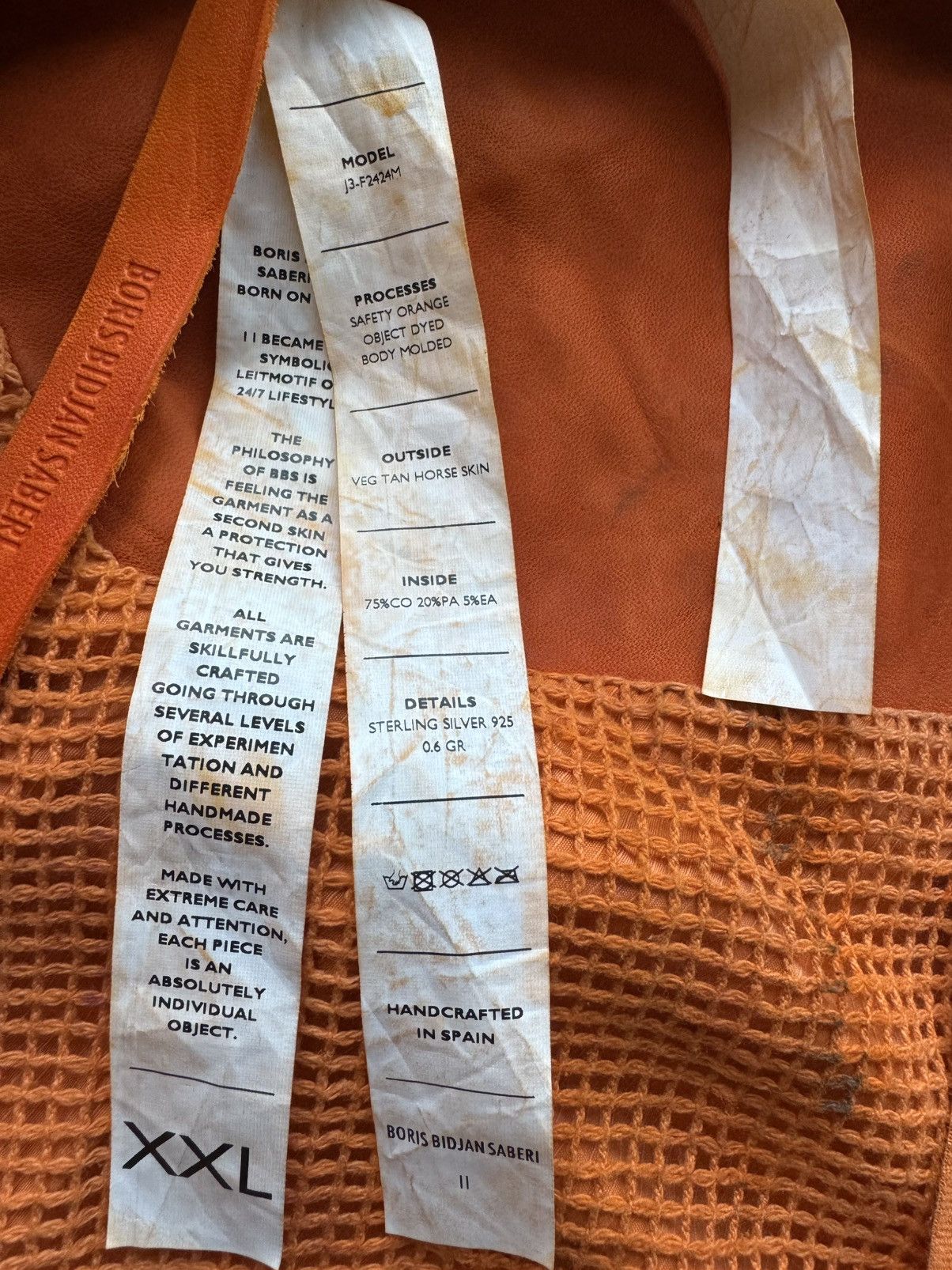 Boris Bidjan Saberi Boris Bidjan Saberi J3 Veg-Tanned Leather Bomber Jacket Size US XXL / EU 58 / 5 - 6 Thumbnail