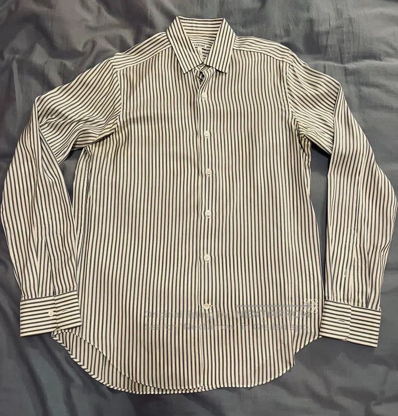 Loewe Loewe Striped Long-sleeve Shirt - Beige and White Stripe D Size XS / US 0-2 / IT 36-38 - 1 Thumbnail