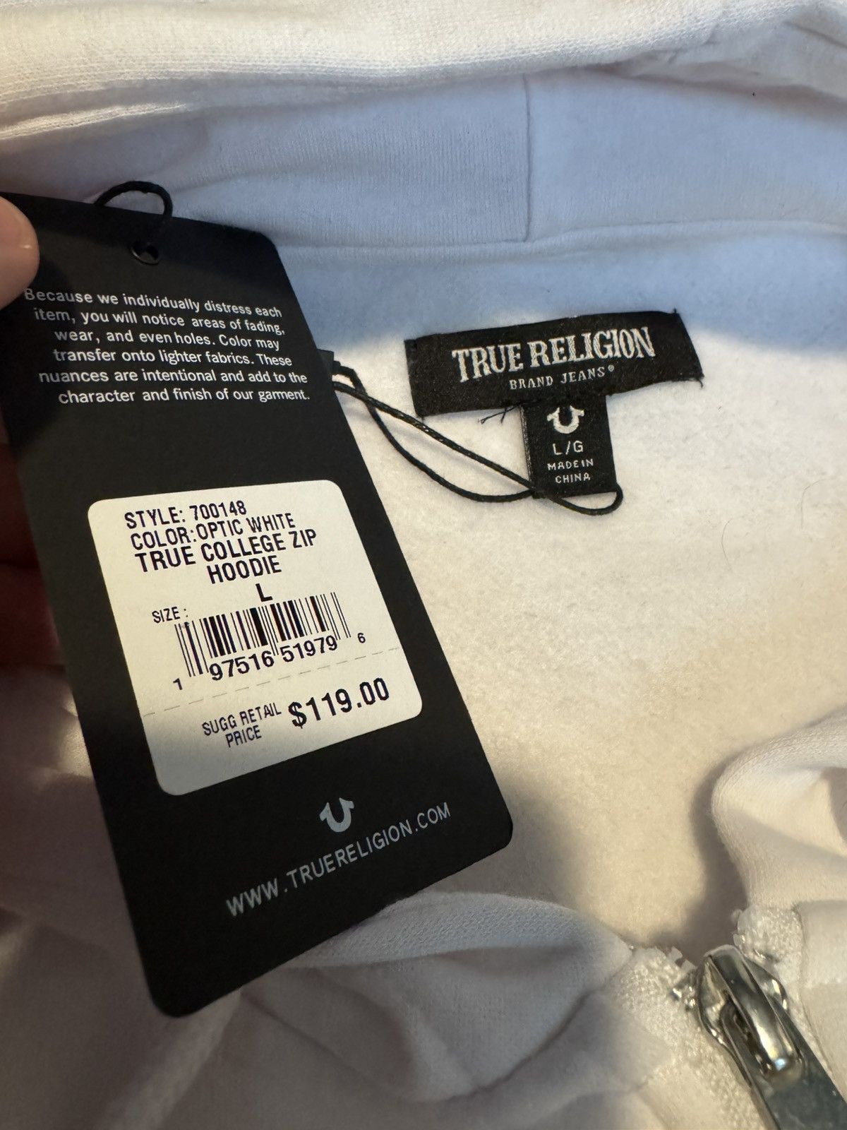 True Religion White True Religion Zip-Up Size US XL / EU 56 / 4 - 4 Thumbnail