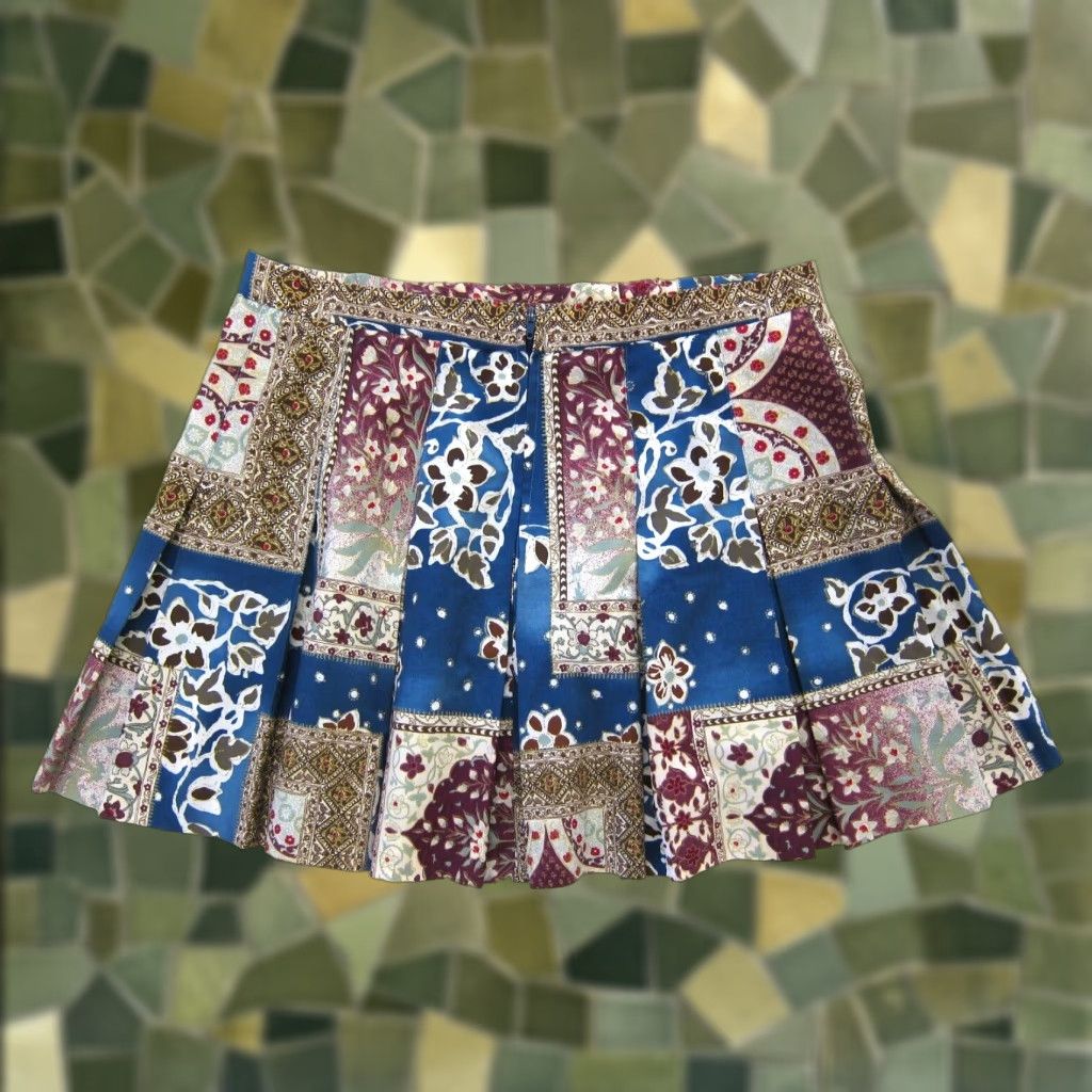 Pinko VINTAGE Lily's Of Beverly Hills Pink Blue Floral Short Mini Tennis Skirt Size 12 Size 28" / US 6 / IT 42 - 1 Thumbnail