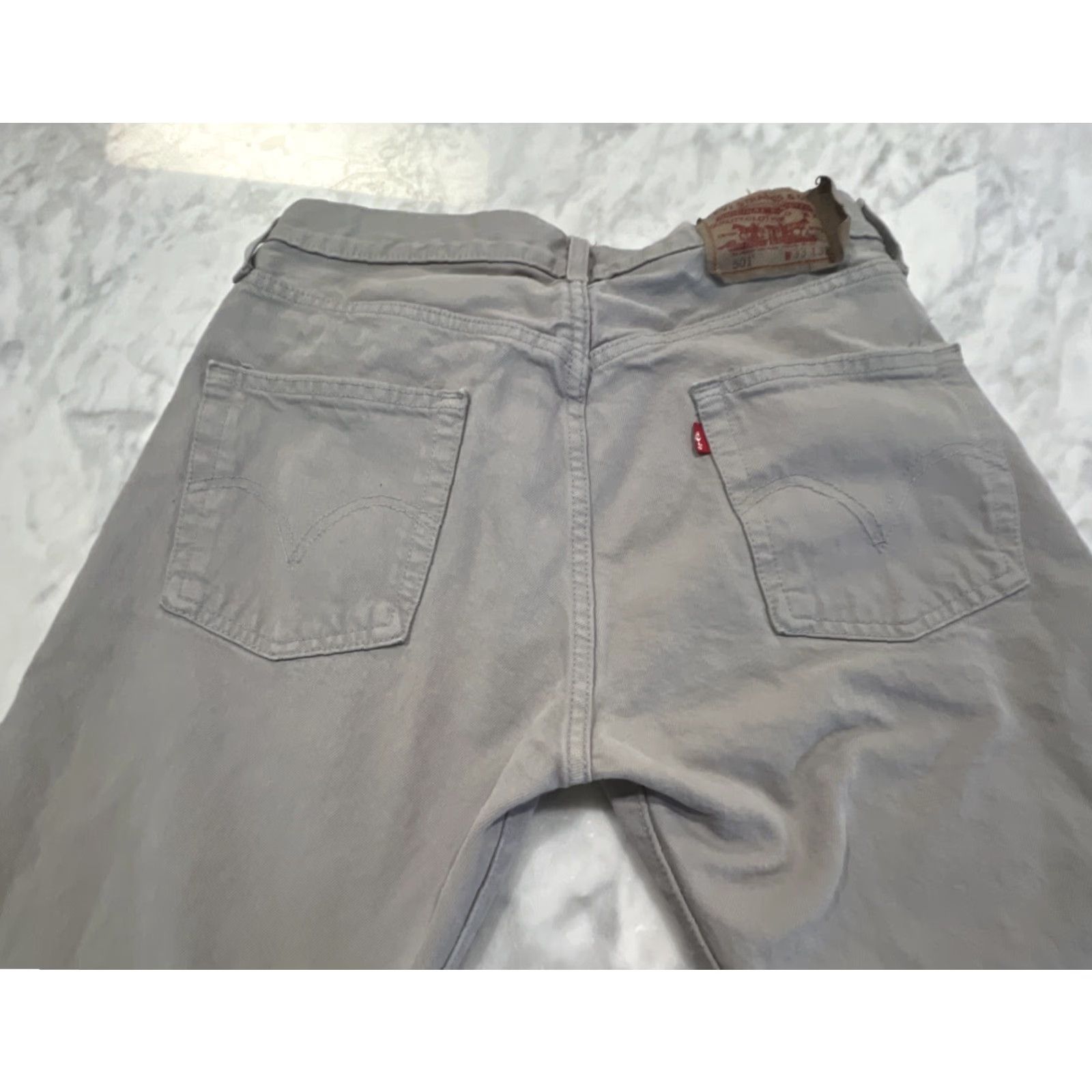 Levi's VINTAGE Levi's 501 Jeans Men’s 33x32 Grey Button Fly Straight 90s Western USA Mens Size US 33 - 4 Thumbnail