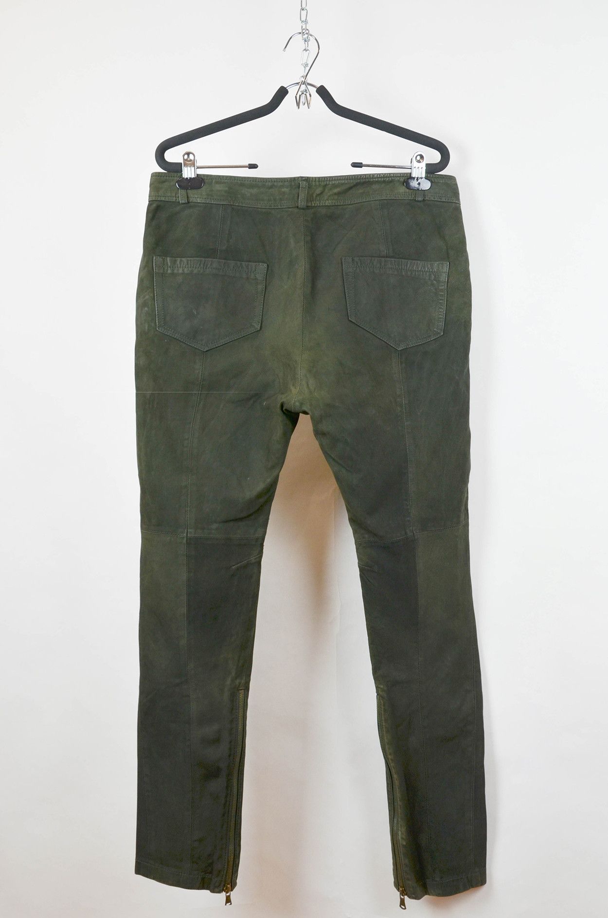 Leather × Scotch & Soda MAISON SCOTCH Green Leather Pants Size 33" - 2 Thumbnail