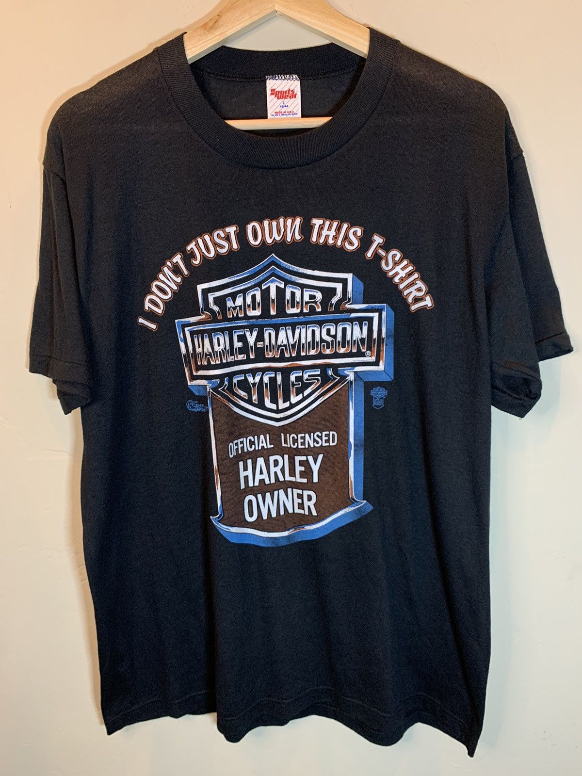 Harley Davidson × Vintage *RARE* Vintage 70’s Harley Davidson For Bikers Only T-Shirt Size US L / EU 52-54 / 3 - 1 Thumbnail