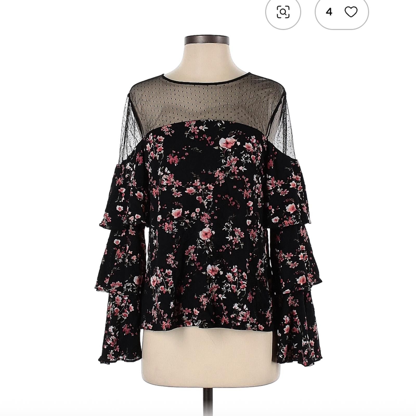Other White House Black Market Floral Long Sleeve Top Sheer Size M Size M / US 6-8 / IT 42-44 - 1 Thumbnail