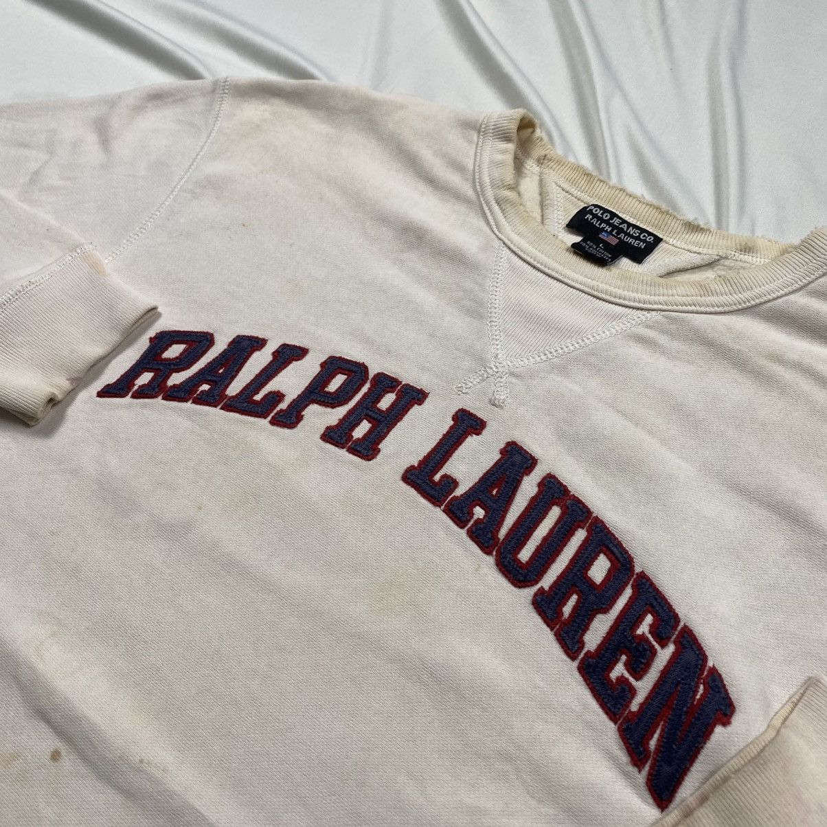 Polo Ralph Lauren Vintage y2k Polo Jeans Co Distressed Crewneck Size US L / EU 52-54 / 3 - 3 Thumbnail