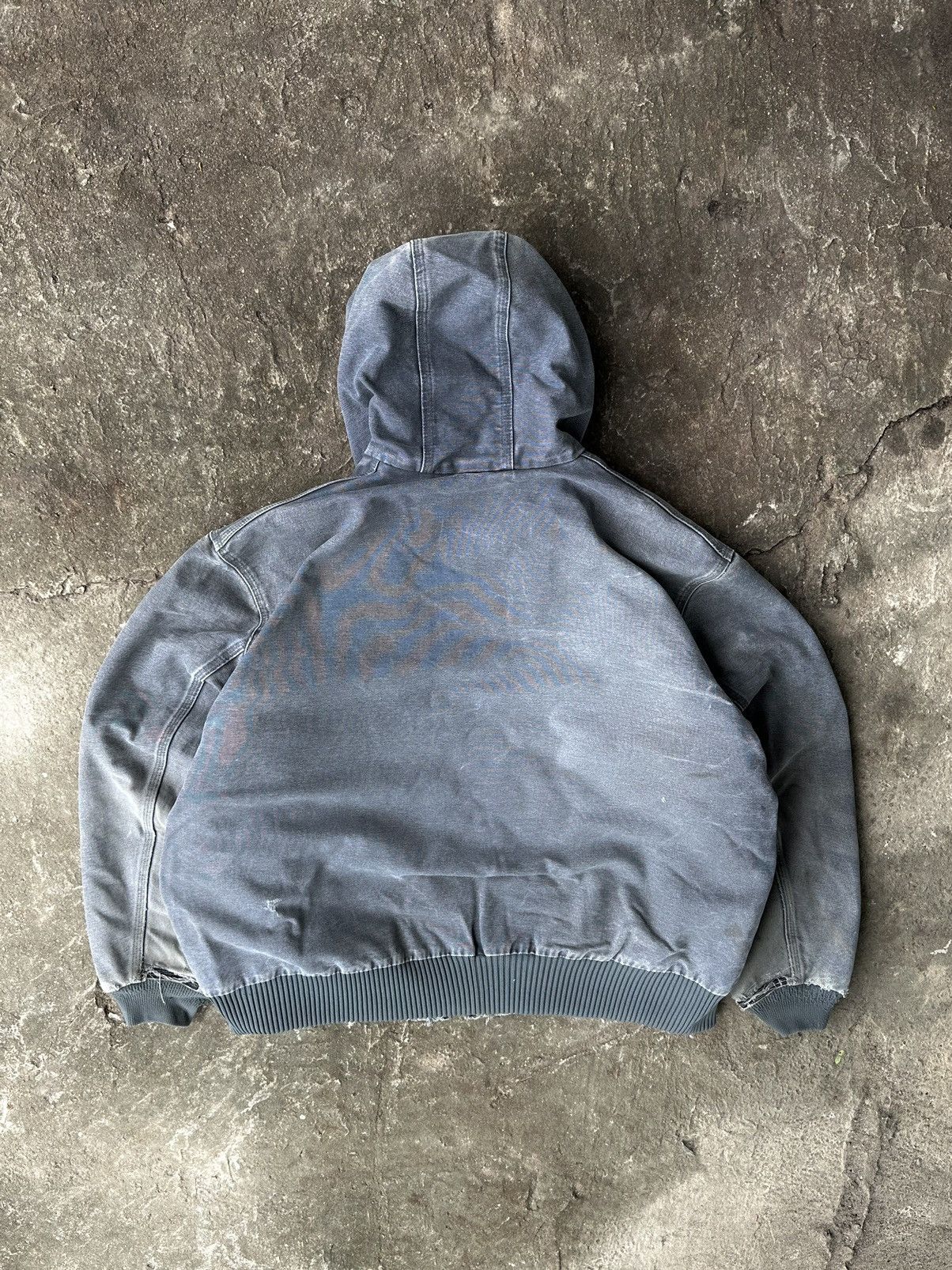 Carhartt Crazy Vintage Faded Carhartt Hooded Jacket J130 Blue/Grey Size US XXL / EU 58 / 5 - 2 Thumbnail