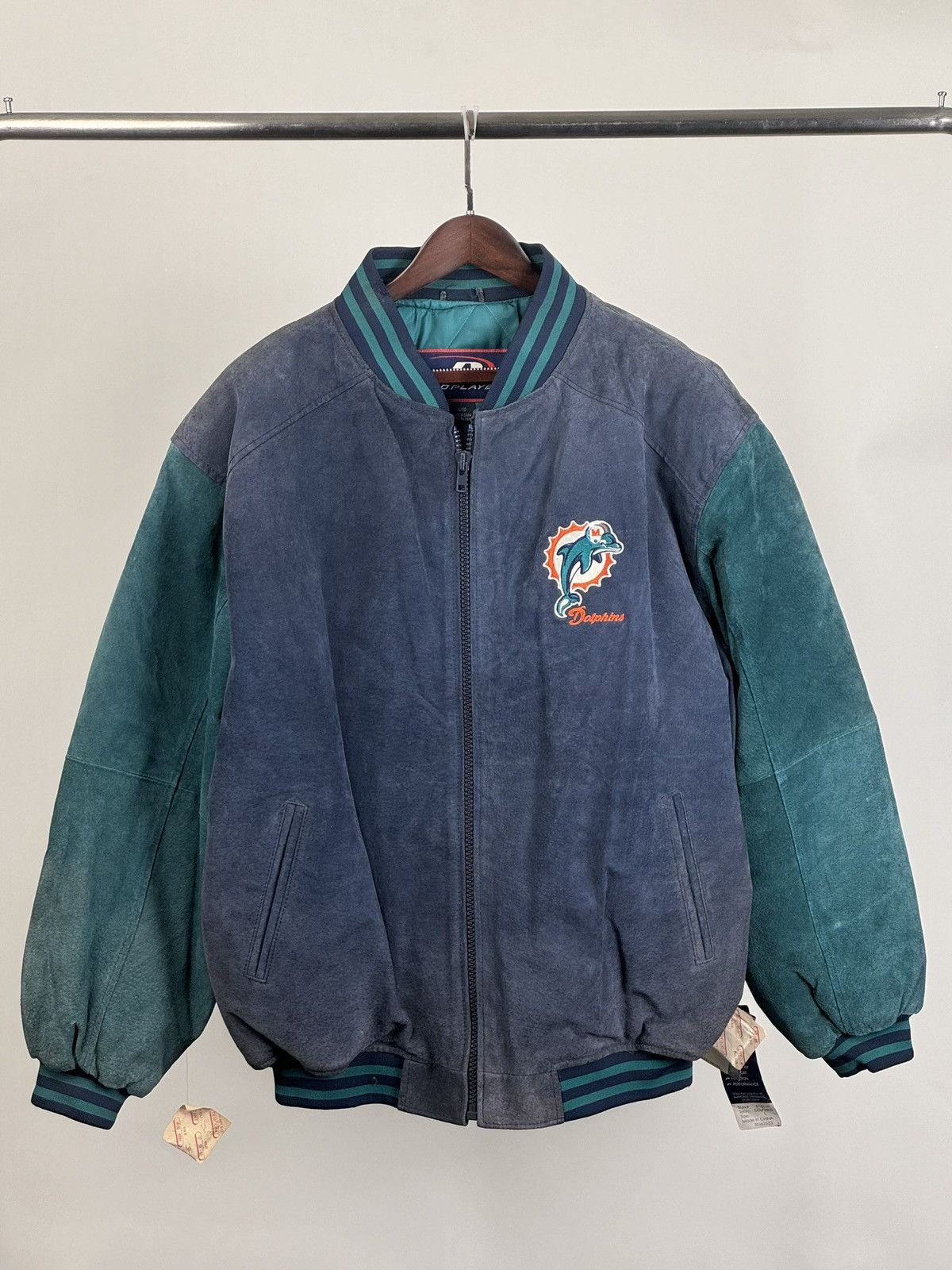 image of Nfl x Vintage Miami Dolphin Jacket in Blue, Men's (Size Large)