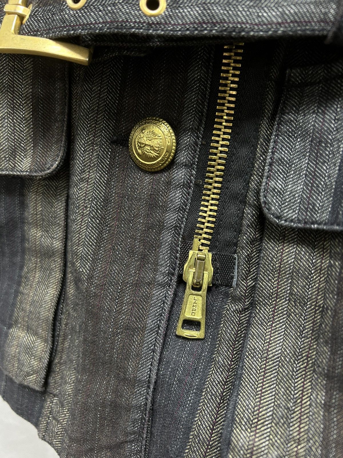 Archive Jean Paul Gaultier Denim Striped Zip Jacket