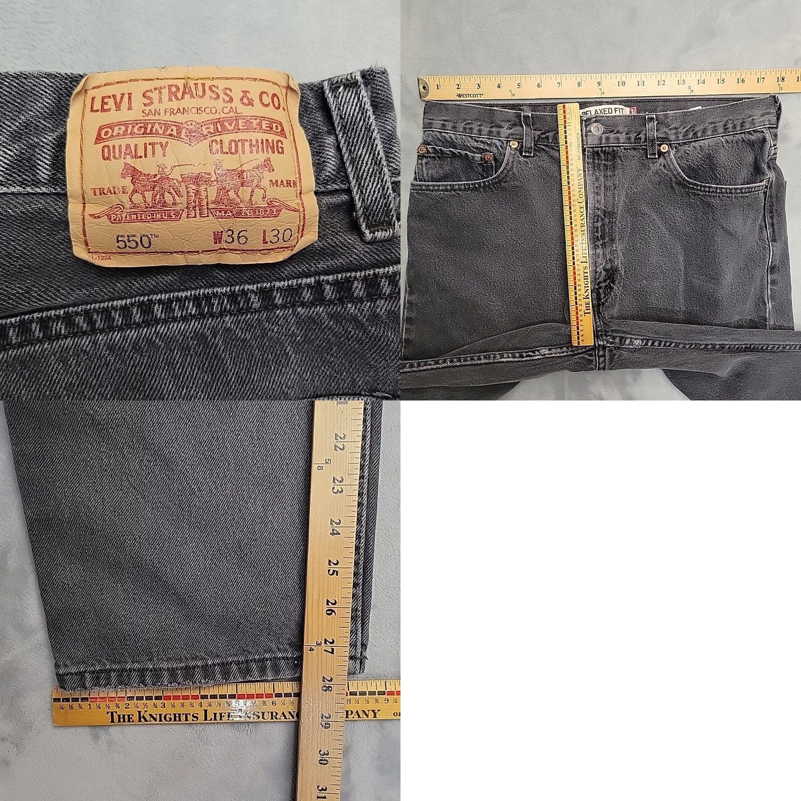 Denime VINTAGE Levis Jeans Mens 36x30 Black 550 Denim Relaxed Fit Y2k Comfort Pants Size US 36 / EU 52 - 8 Thumbnail