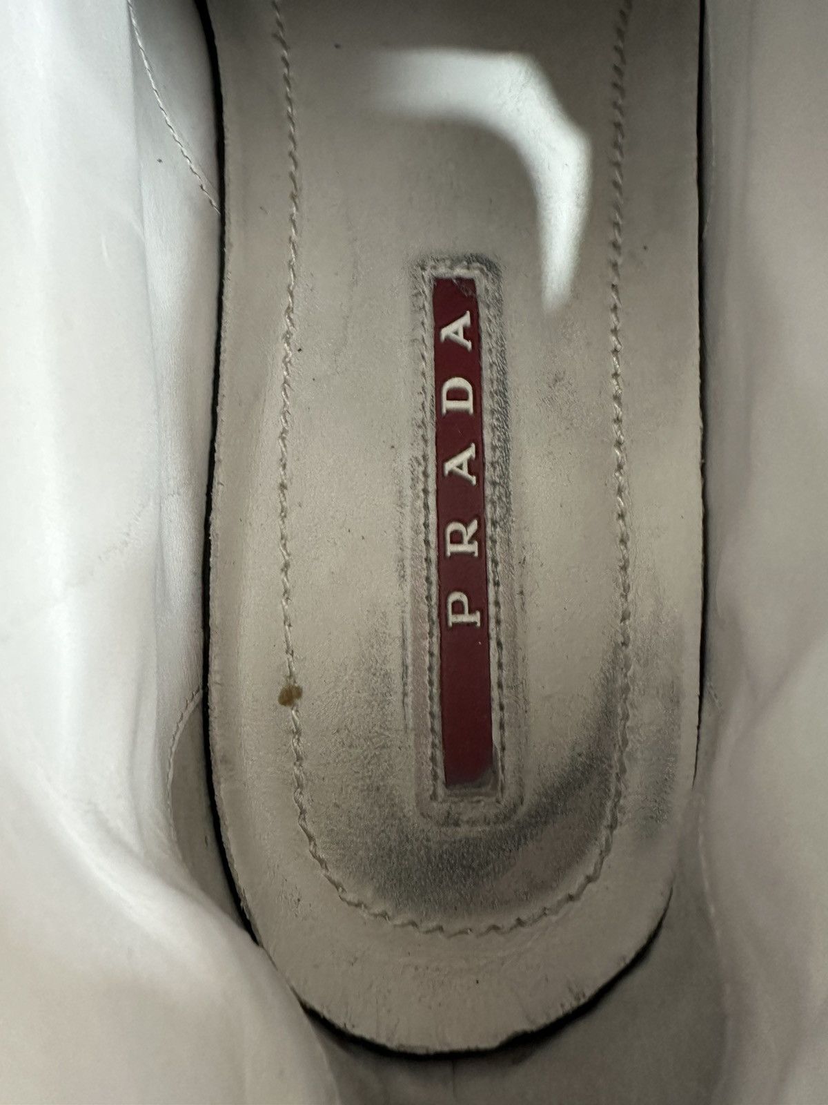 Prada Vintage Prada White Leather High Top Sneakers Size 8 UK Size US 9 / EU 42 - 7 Thumbnail