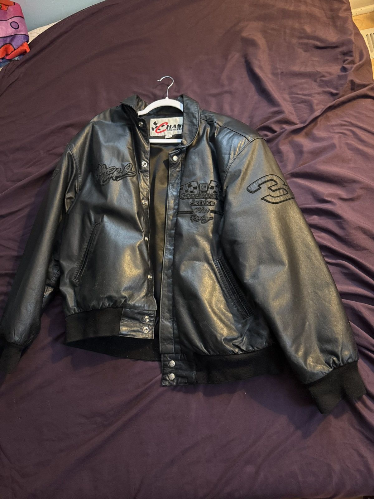 NASCAR Dale Earnhardt 3 nascar leather bomber jacket size large Size US L / EU 52-54 / 3 - 2 Thumbnail