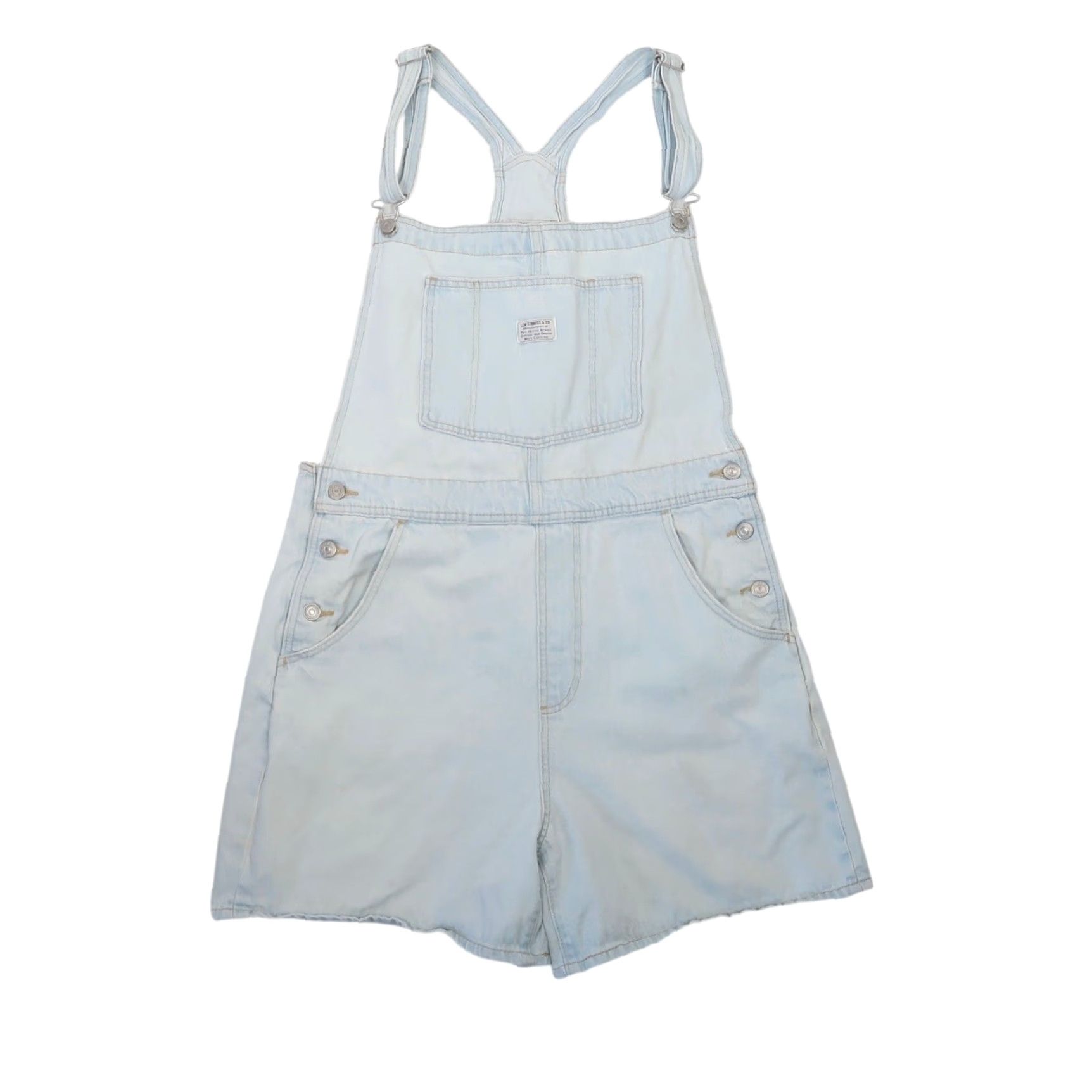 Levi's VINTAGE Levi's Light Wash Blue Denim Short Overalls XL Womens Overalls 90s Casual Denim One-Piece Size 40" / US 18 - 2 Thumbnail