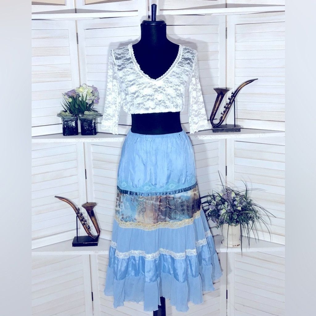 Vintage Y2K sexy peasant prairie Halloween costume skirt top set S M Size XS / US 0-2 / IT 36-38 - 1 Thumbnail