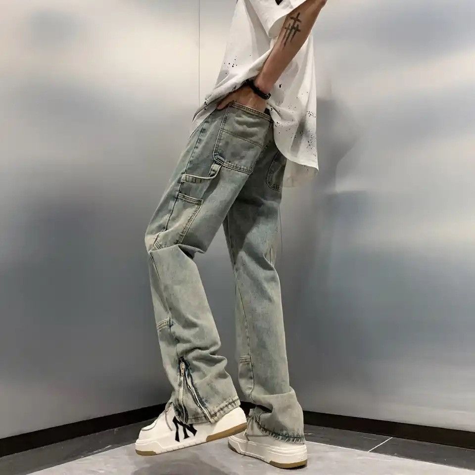 Japanese Brand × Vintage Y2K Fashion Ankle Zipper Baggy Cargo Jeans Size US 32 / EU 48 - 1 Thumbnail