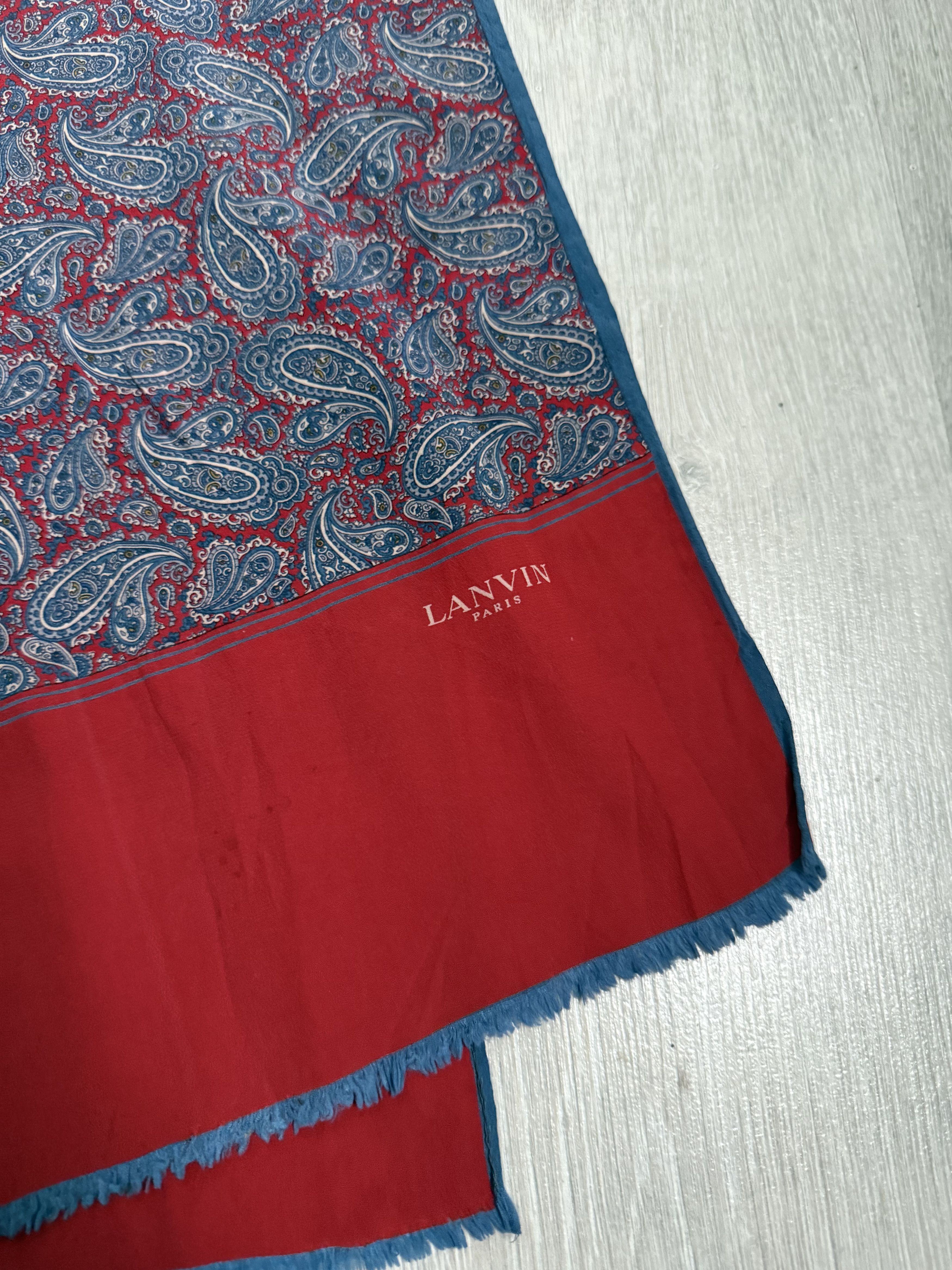 Lanvin Vintage 90s Lanvin silk scarf men’s Size ONE SIZE - 3 Thumbnail