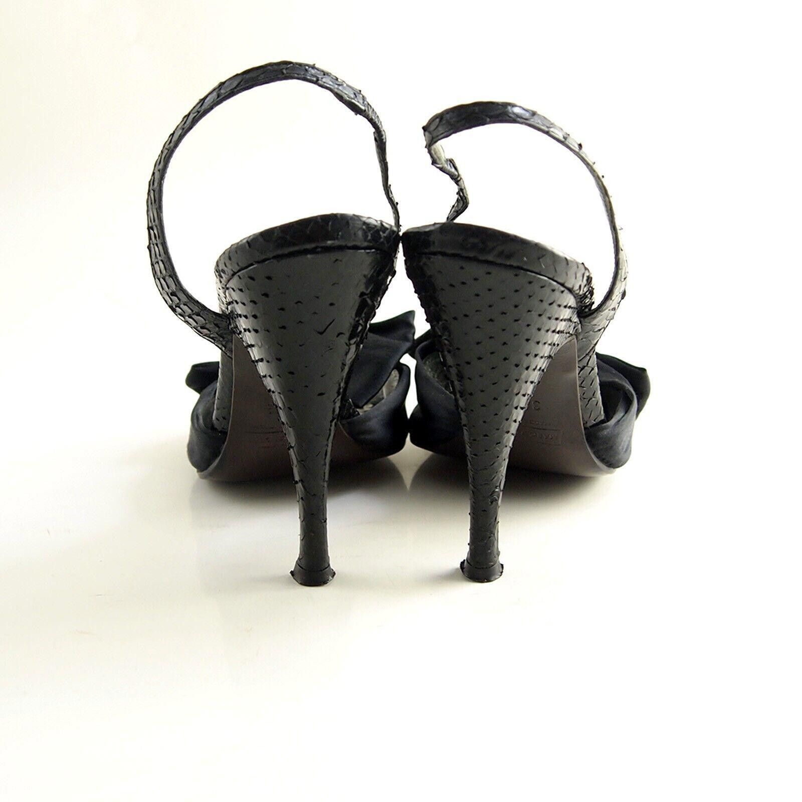 Marc Jacobs Marc Jacobs Sandals Black Satin Snakeskin Bow EU 38.5 US 8.5 Size US 8.5 / IT 38.5 - 6 Thumbnail