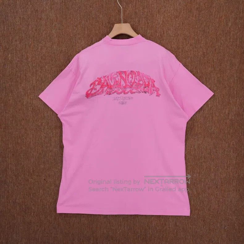 Balenciaga Balenciaga Pink Flame Printed Short Sleeve Size US M / EU 48-50 / 2 - 2 Thumbnail